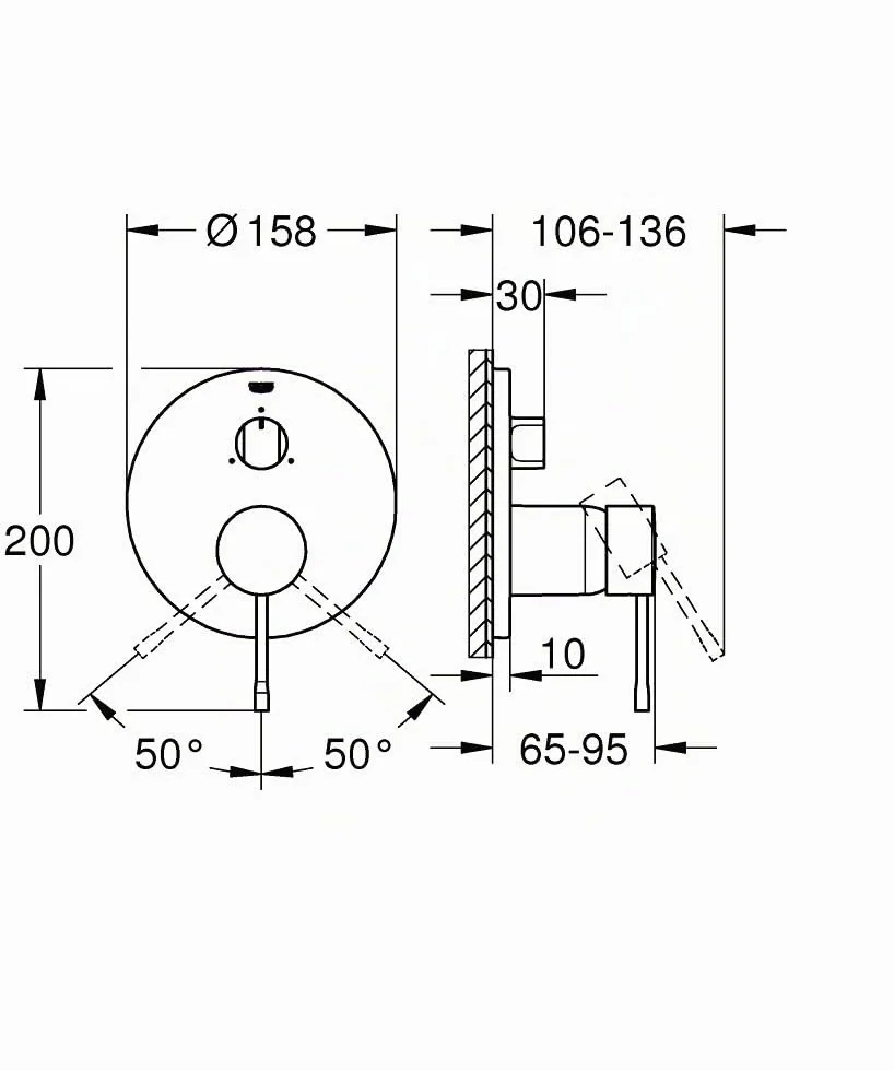 GROHE Essence New Rubinetto Miscelatore Monocomando A 3 Vie con Deviatore, cromatura durevole, Cromo 24092001