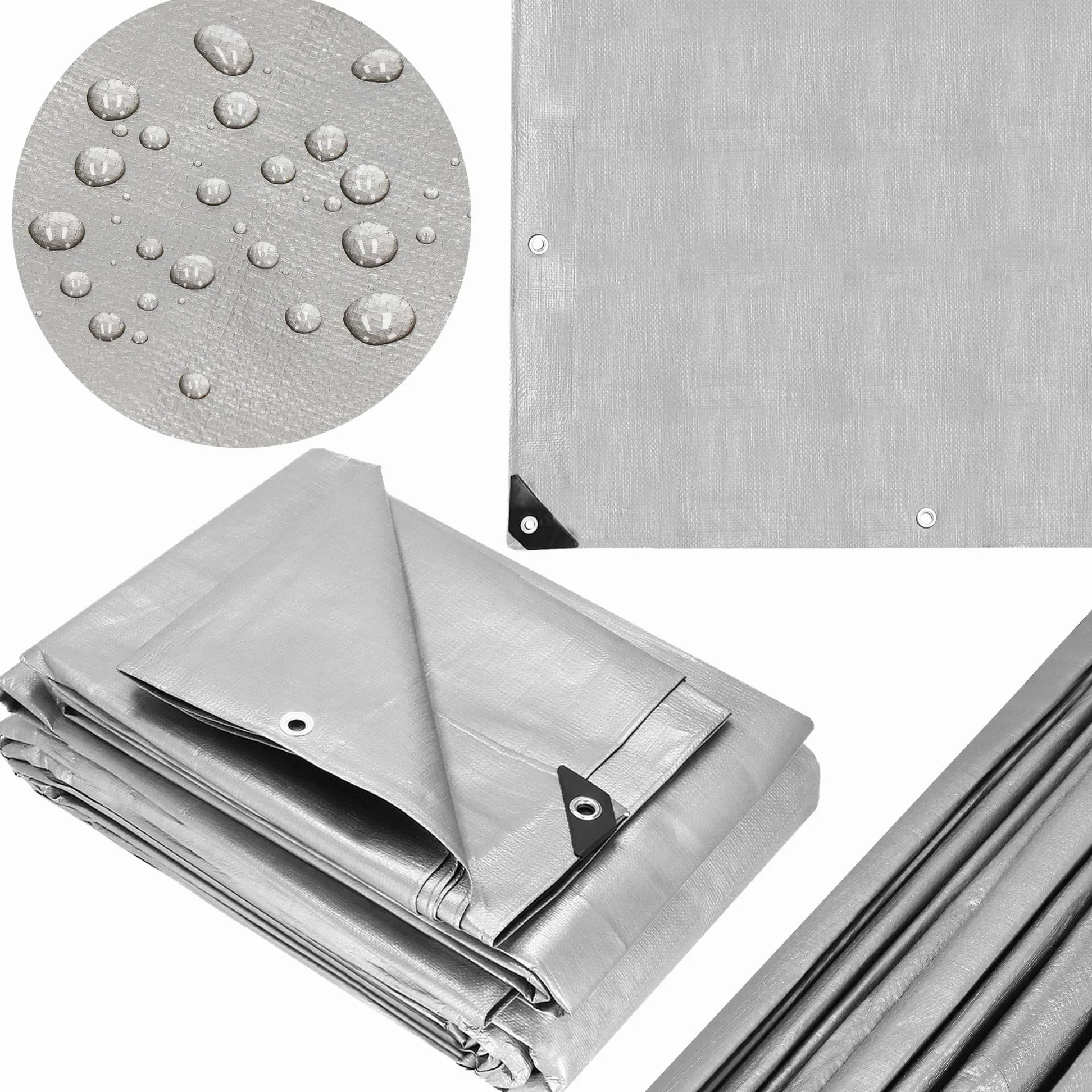 SPRINGOS Telone per campeggio, 6 x 8 m, con occhielli rinforzati in PE 210 g/m², impermeabile, da campeggio,