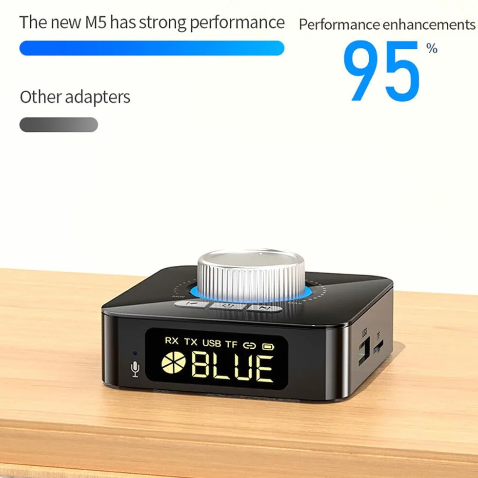 DollaTek Adattatore audio wireless 2 in 1 compatibile con Bluetooth Trasmettitore ricevitore leggero per TV PC Stereo Connect Speaker Cuffie