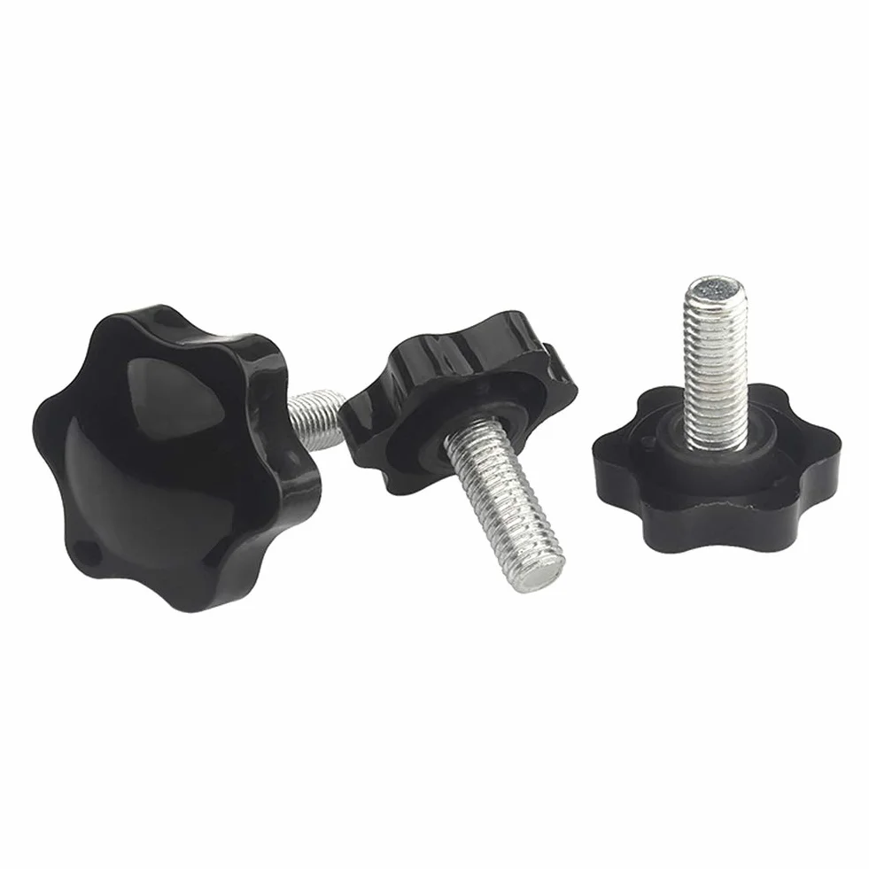 Maniglia Bloccaggio Vite Manopola M10 Filettatura Maschio Plastica Testa a Stella Dadi