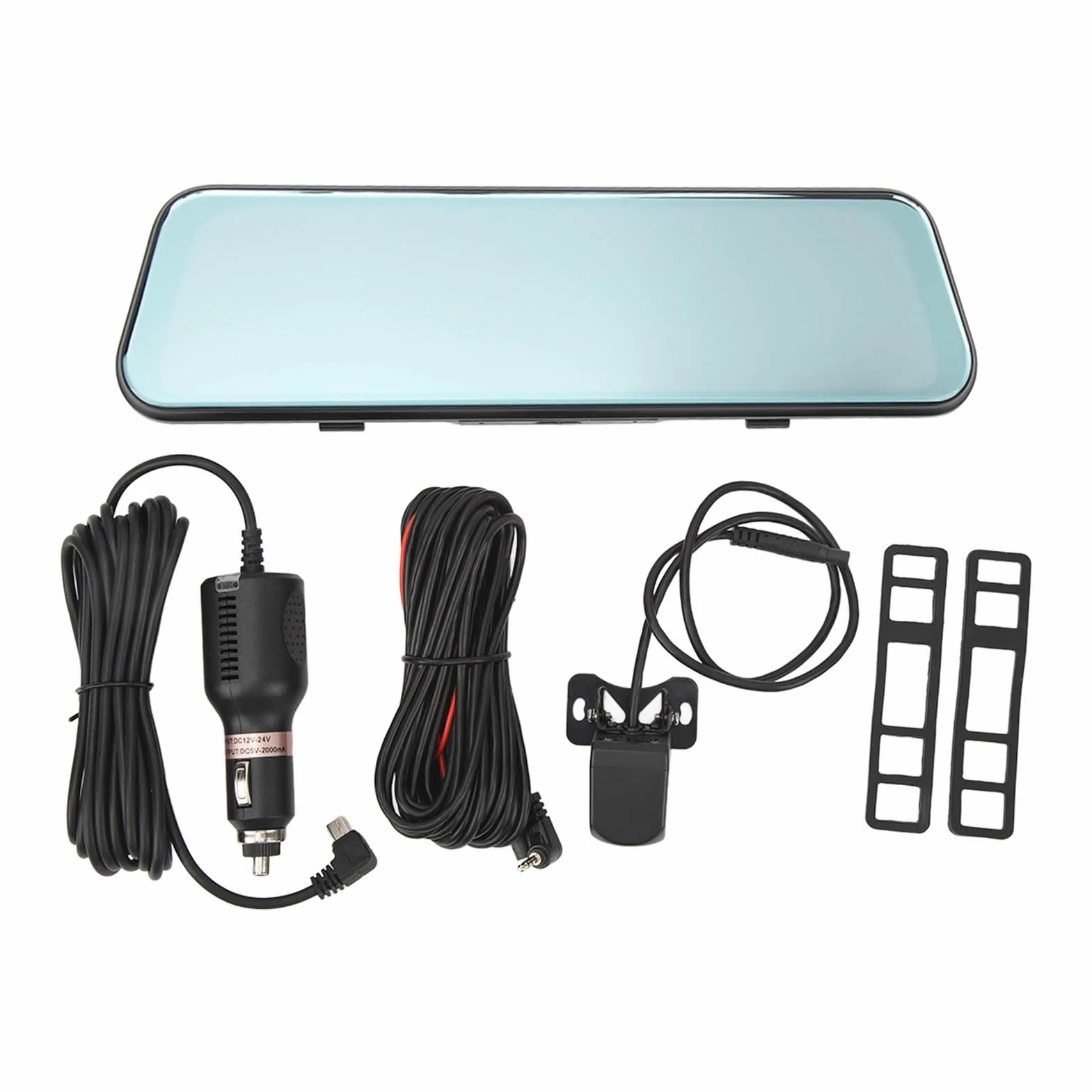 Dash Cam con Specchio da 9,66 Pollici Telecamera per Specchietto Retrovisore Anteriore e Posteriore, Doppia Fotocamera Anteriore e Posteriore Touch Screen, Fotocamera di Backup