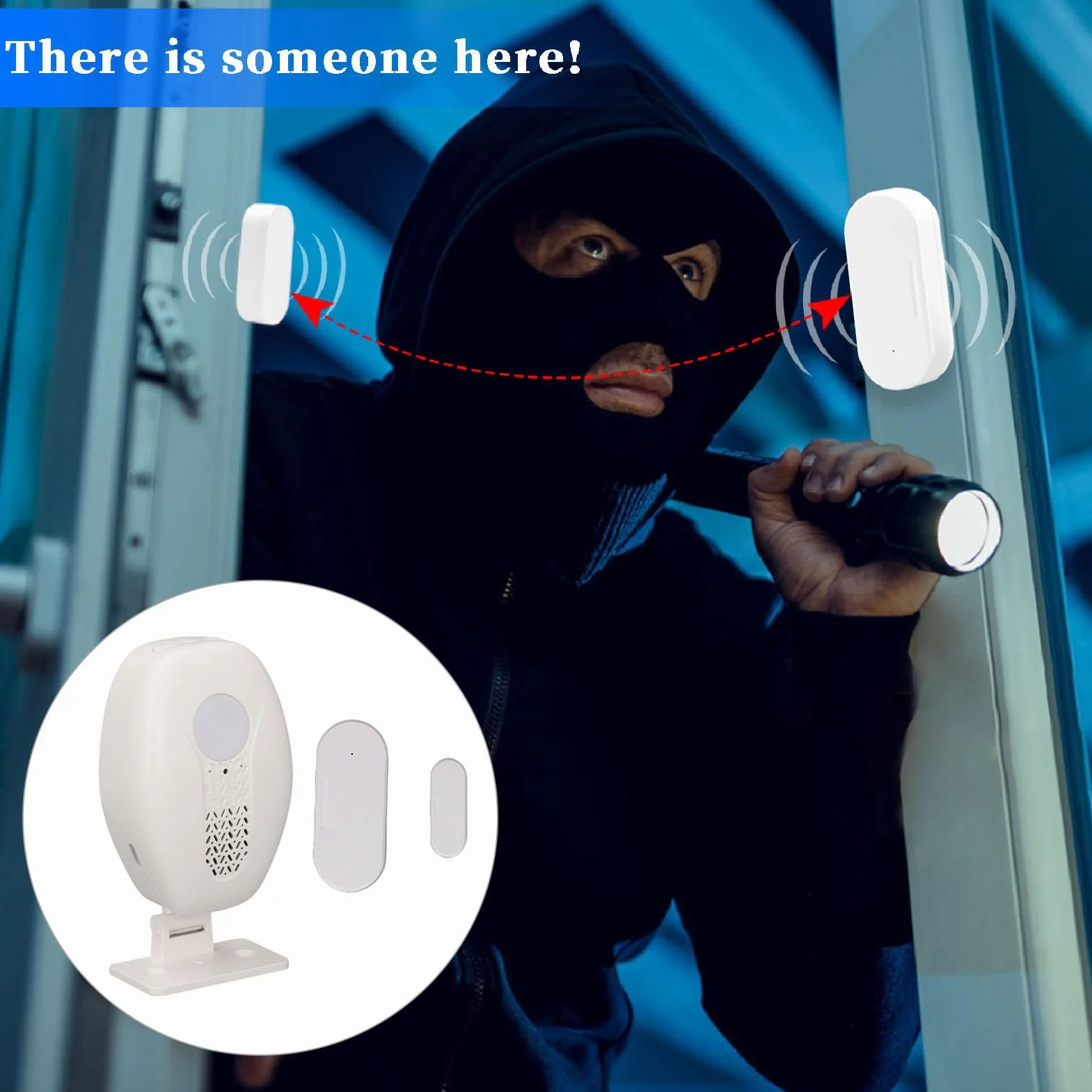 Topiky Allarme Sensore Porta Wireless Induzione Magnetica Portata 98,4 Piedi 80 DB Avviso Porta e Finestra Aperta per Casa Ufficio Sicurezza Aziendale con 3 modalità Installazione Semplice