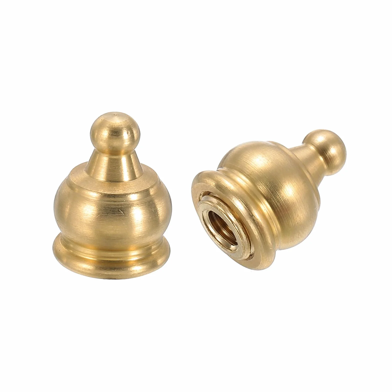 PATIKIL Pomelli Cappucci per Lampade 14.5 x 19mm Ottone Massiccio 2 Set con Adattatore Riduzione