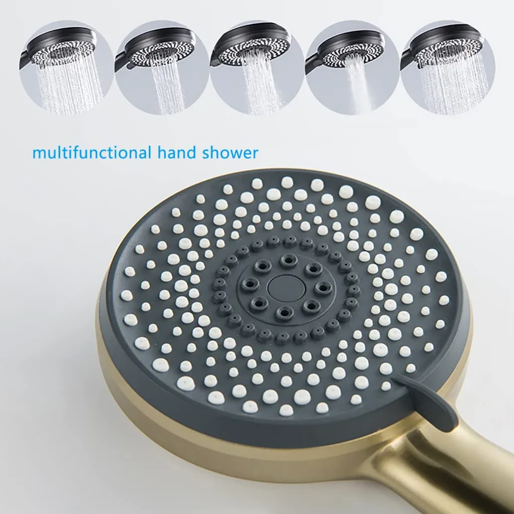 Set Doccia con Rubinetto e Display Digitale a LED, Montaggio a Parete, soffione da 10 Pollici, doccetta, soffione Bidet, Spazzolato