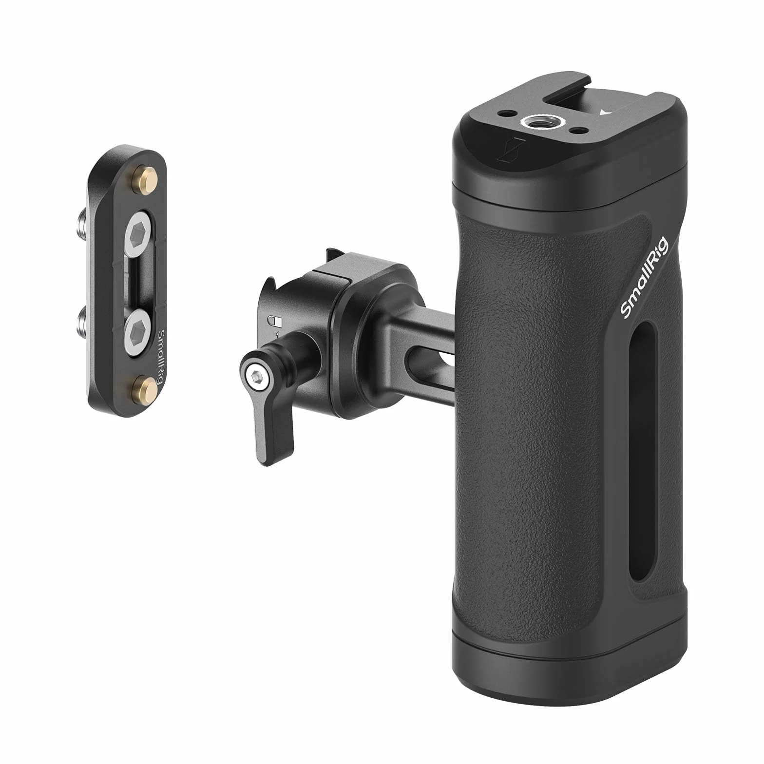 SmallRig Mini Maniglia Laterale con Morsetto NATO e Guida NATO, Regolabile in Altezza e in Profondità, con Slitta Integrata e Foro Filettato, Carico Massimo 10 kg / 22 libbre - 5947