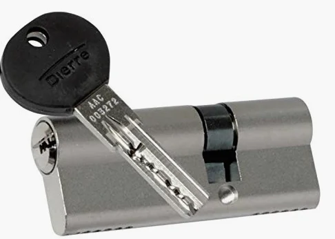 CILINDRO CON 5 CHIAVI PADRONALI UNIVERSALE CHIAVE-CHIAVE DI SICUREZZA-NEOS PER PORTE BLINDATE A SPINGERE MARCA ATRA-DIERRE.MISURE A=30mm.B=50mm. A+B=80mm.Sistema di cifratura a 6 perni in acciaio inox