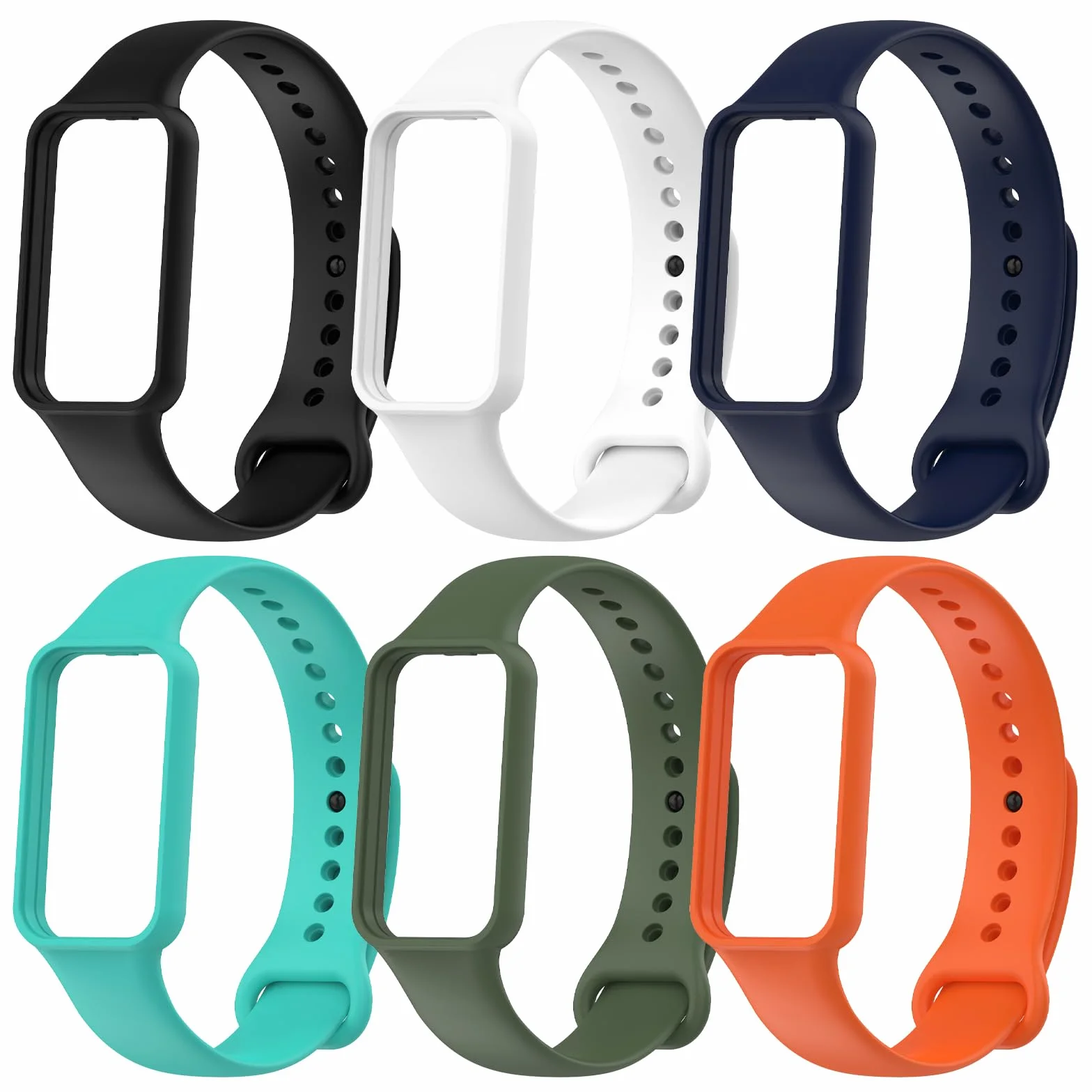 BDIG Cinturini per Amazfit Band 7,6 PCS Braccialetti in Silicone Colorati di Ricambio Anti-Perso,Accessori Tracker per Amazfit Smart Band 7 Compatibili con Polsi da 145mm a 220mm