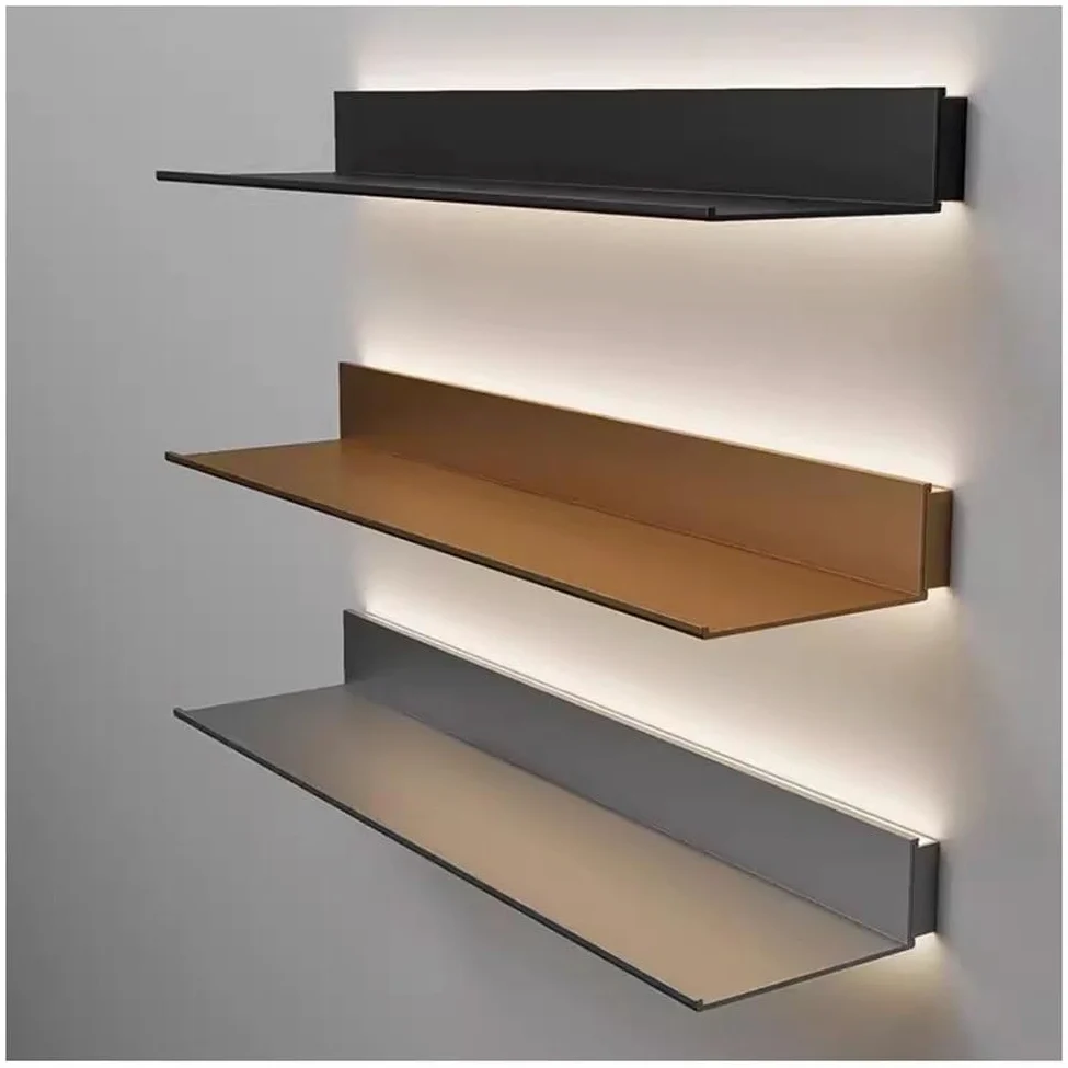 Moderni Mensole Galleggianti con Illuminazione A LED Ferro Metallo Parete Boohelf ry Detive Espositori Mensole per la Decorazione Domestica Creativo Partit Sto Sol