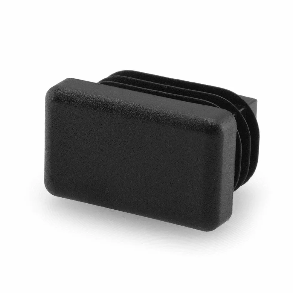 GLEITGUT 4 tappi a lamelle rettangolari per tubi quadrati nero 20x15