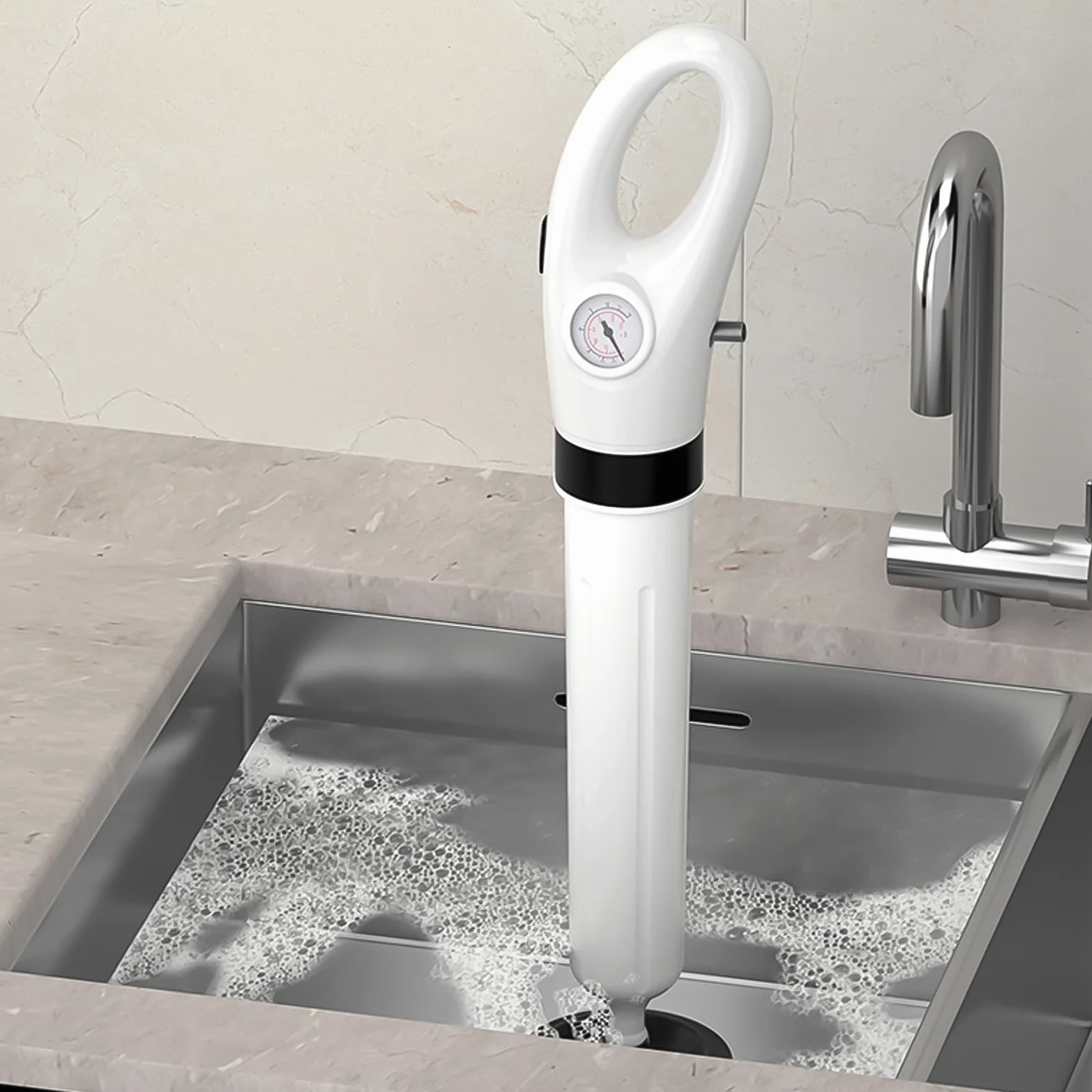 TIDTALEO Set Stura WC Bianco in ABS per Bagno e Ufficio, Potente Stura Tubi Scarico per Rimuovere Chioma e Residui, Strumento Pratico per Pulizia Tubi e Scarichi