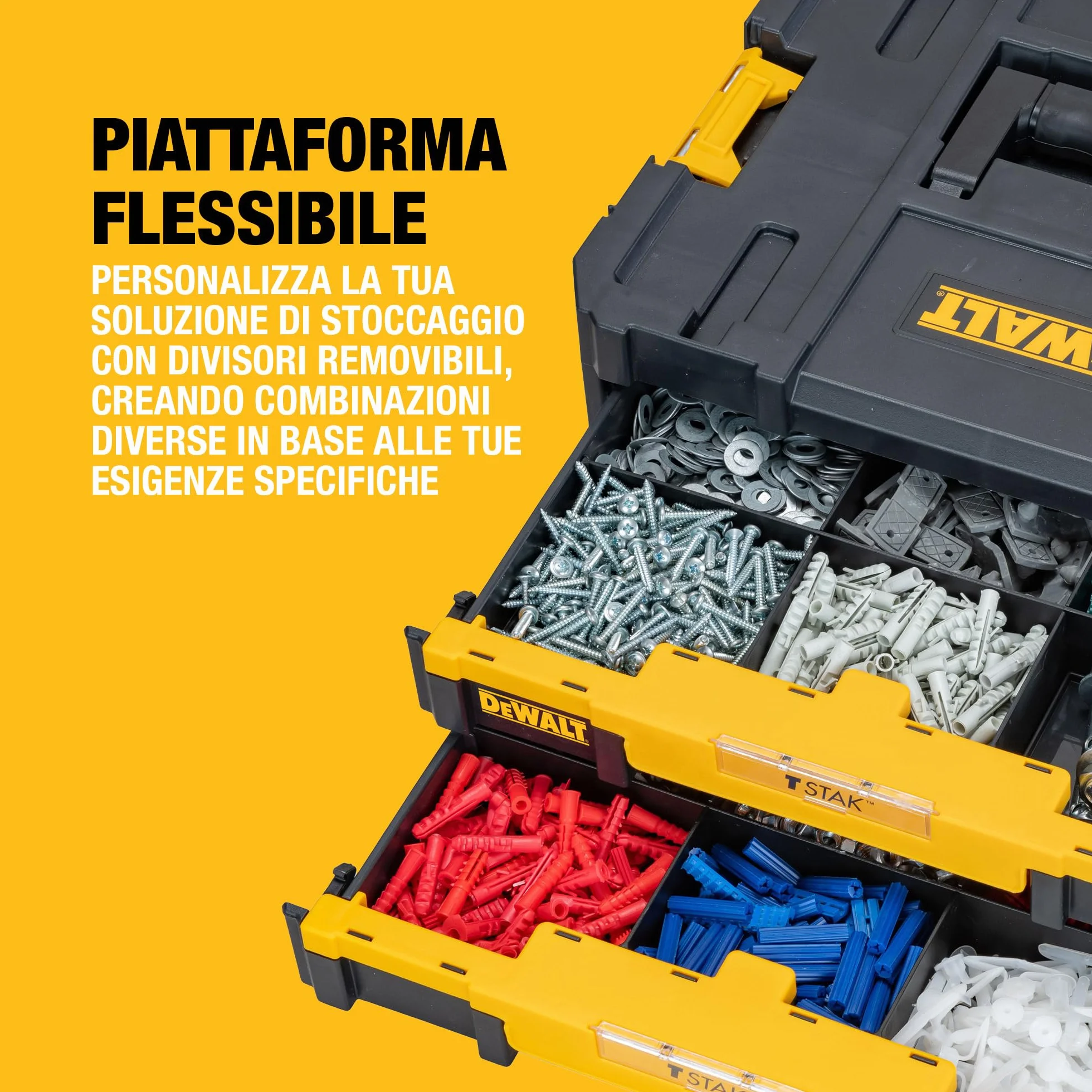 DEWALT TSTAK IV Doppio cassetto con separatori regolabili DWST1-70706