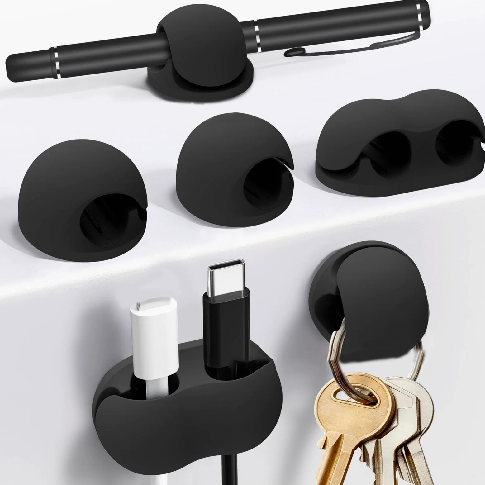 Clip Adesive Portacavi Multiuso, Fermacavi, Clip Portapenne | Organizer Per Fili In Silicone Per Casa, Cucina, Dormitorio, Stanza, Parete, Scrivania, Scuola, Aula Scolastica