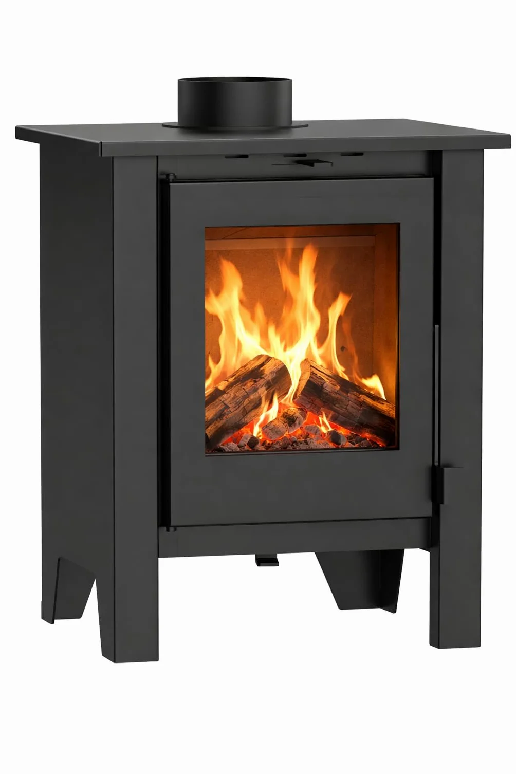 NEMAXX® H8 Stufa a Legna Ventilata Tipo Camino Nera 7,6 kW per 50–90 m² – Ventilatore Aria Calda Tangenziale 2 Livelli – Aria Primaria/Secondaria – Classe Energetica A 76% – Ø 150 mm