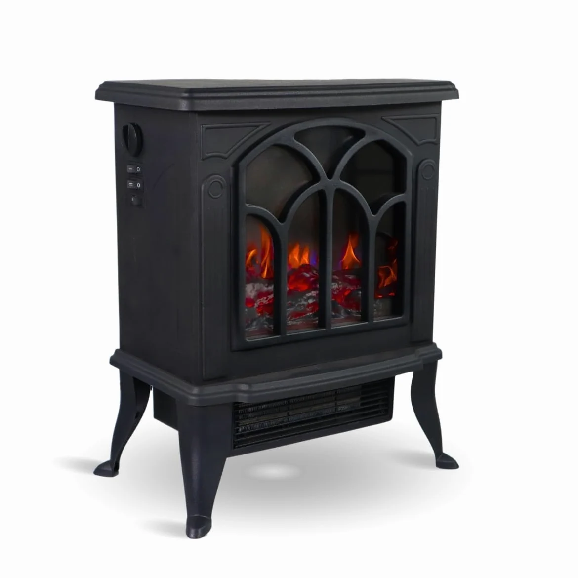 Mobiclinic®, Caminetto elettrico portatile da pavimento, 900/1800w, Protezione contro il surriscaldamento, Leggero, Decorativo, Fiamma 3d, Temperatura regolabile, Ira, Per stanze 25 m2