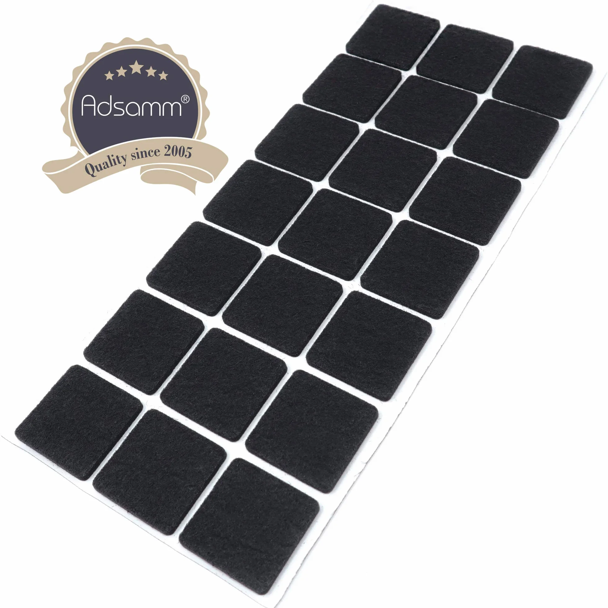 Feltrini Autoadesivi 30x30 mm Nero Quadrato Piedini Mobili Feltro 3.5 mm Pad Protettivi