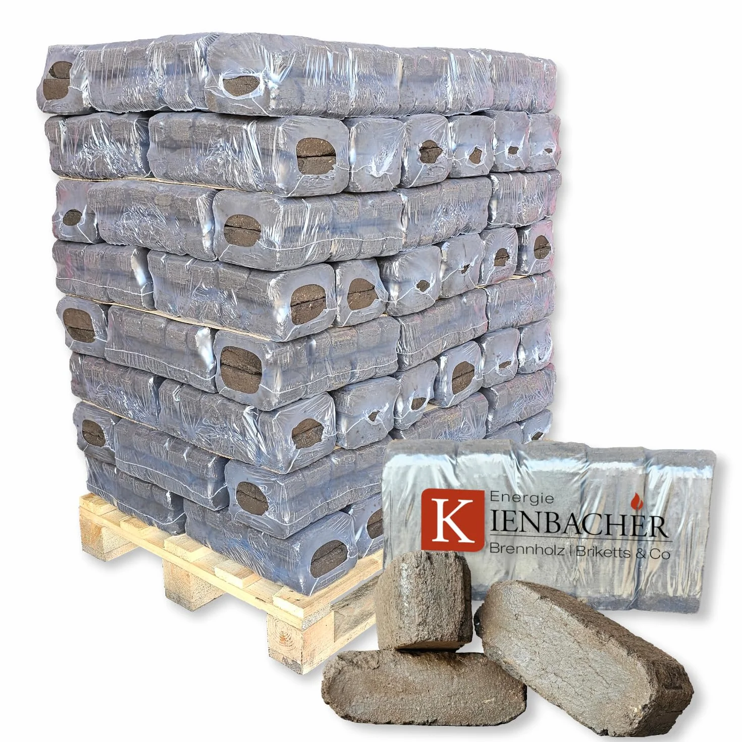 Pallet di bricchette di torba e carbone naturale Kienbacher 1000 kg