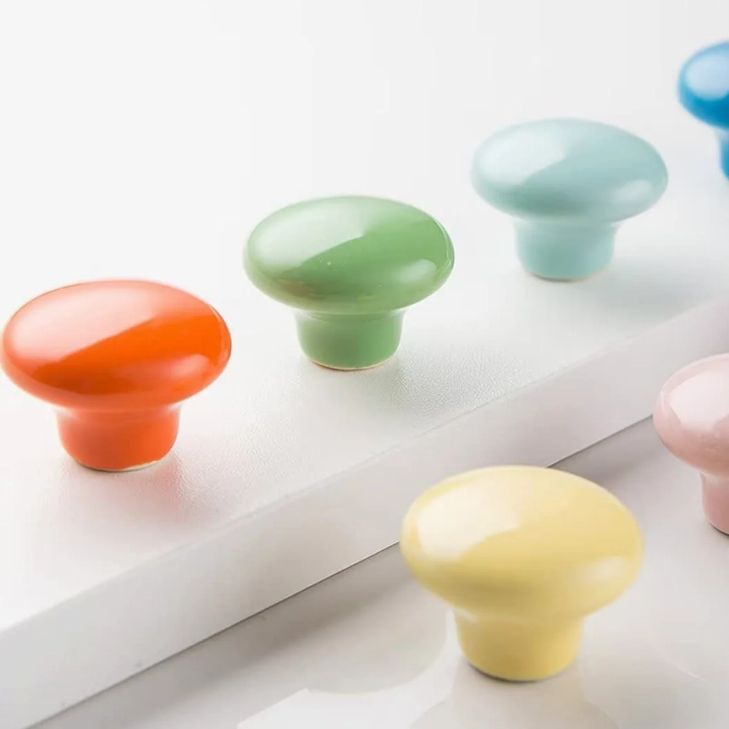 30 confezioni di maniglie per porte di credenze in ceramica, rotonde, per mobili e cassetti, maniglie con viti, maniglie colorate per bambini, per mobili e cassetti