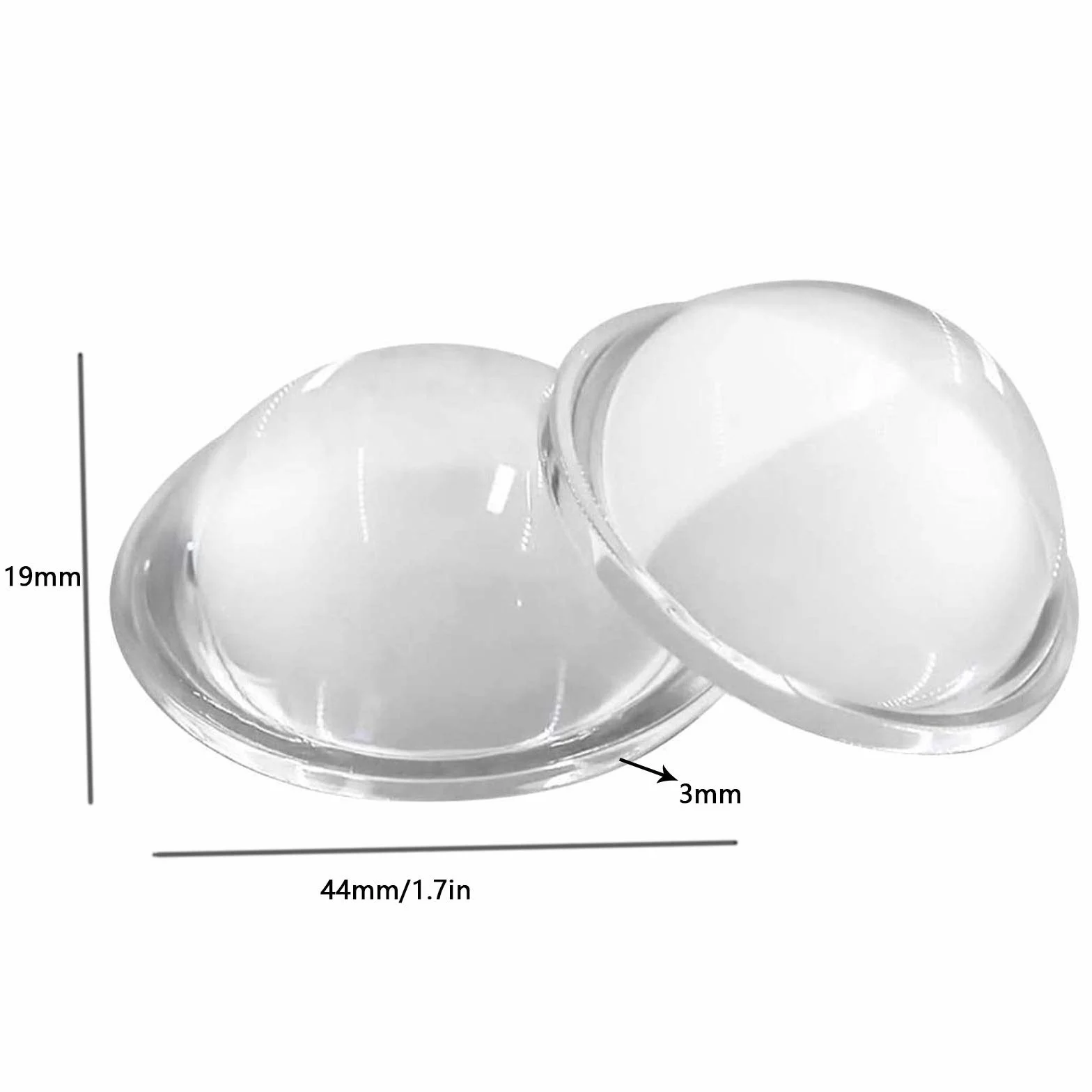 Lente ottica LED Condensatore 44/19mm Vetro Convesso Lente per Proiettori, Lampade Auto, Torce e Proiezione