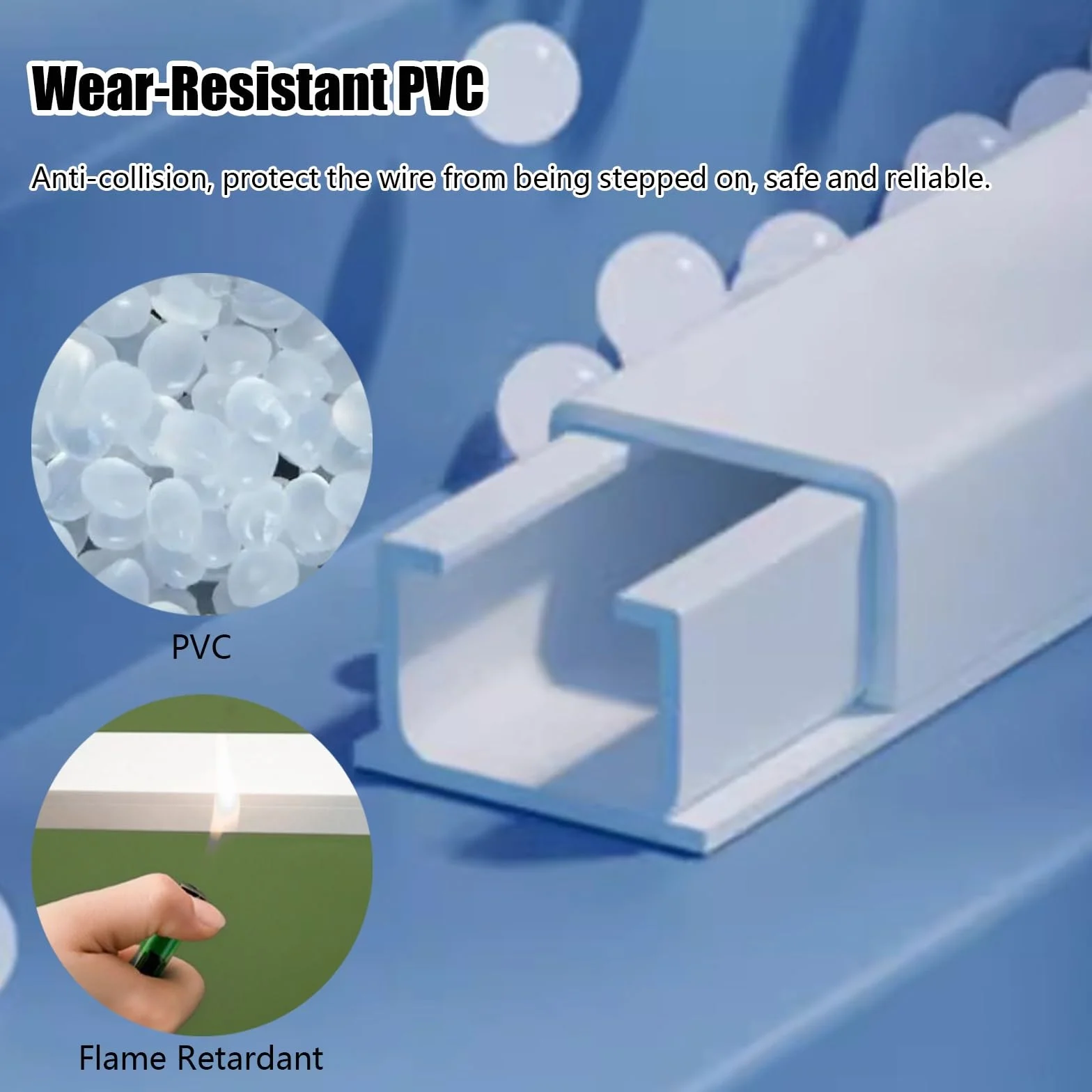 Passacavi Copertura Cavo Passerella Bianco - Autoadesivo, 1m Tv Cable Hider Rettangolare Per Parete Soffitto Angolo Pavimento Extension Cord Concealer, Copricavi In PVC Verniciabile (Color : W 2X1CM