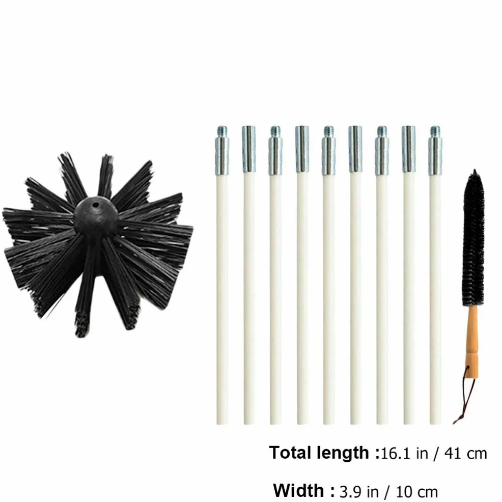 1 Set Spazzola Per Tubi Canna Fumaria Canna Fumaria Flessibile Spazzola Per Fumi Sintetico Kit Rotativo Flessibile Canna Fumaria Spazzole Vent Cleaner Pulito Nylon Impostare