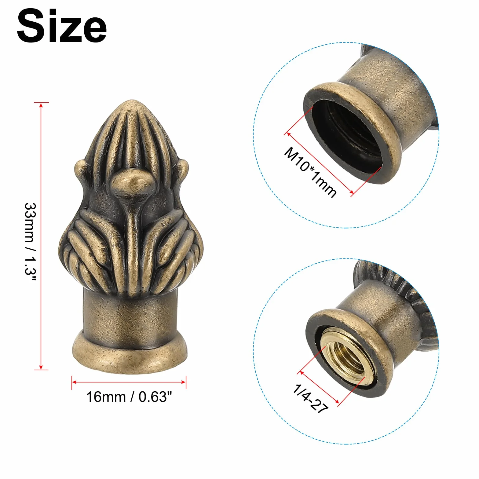 PATIKIL Pomelli Cappucci per Lampade 33x20mm Ottone Bronzo Set 2