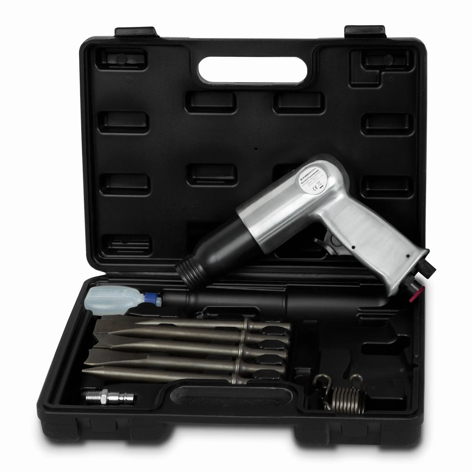 EBERTH Scalpello pneumatico Martello pneumatico 175 mm 4500 colpi/min set 10 pezzi 1/4 pollice
