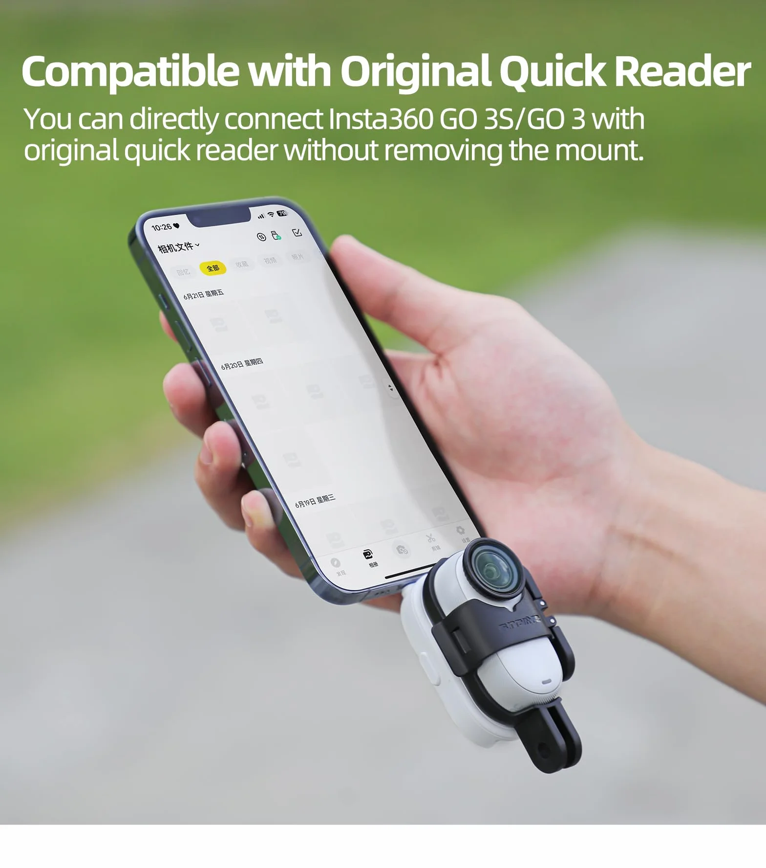 Connettore di Estensione Pieghevole per Insta360 GO 3S/ GO 3 Supporto di Protezione per Fotocamere d'Azione Supporto Adattatore Accessorio
