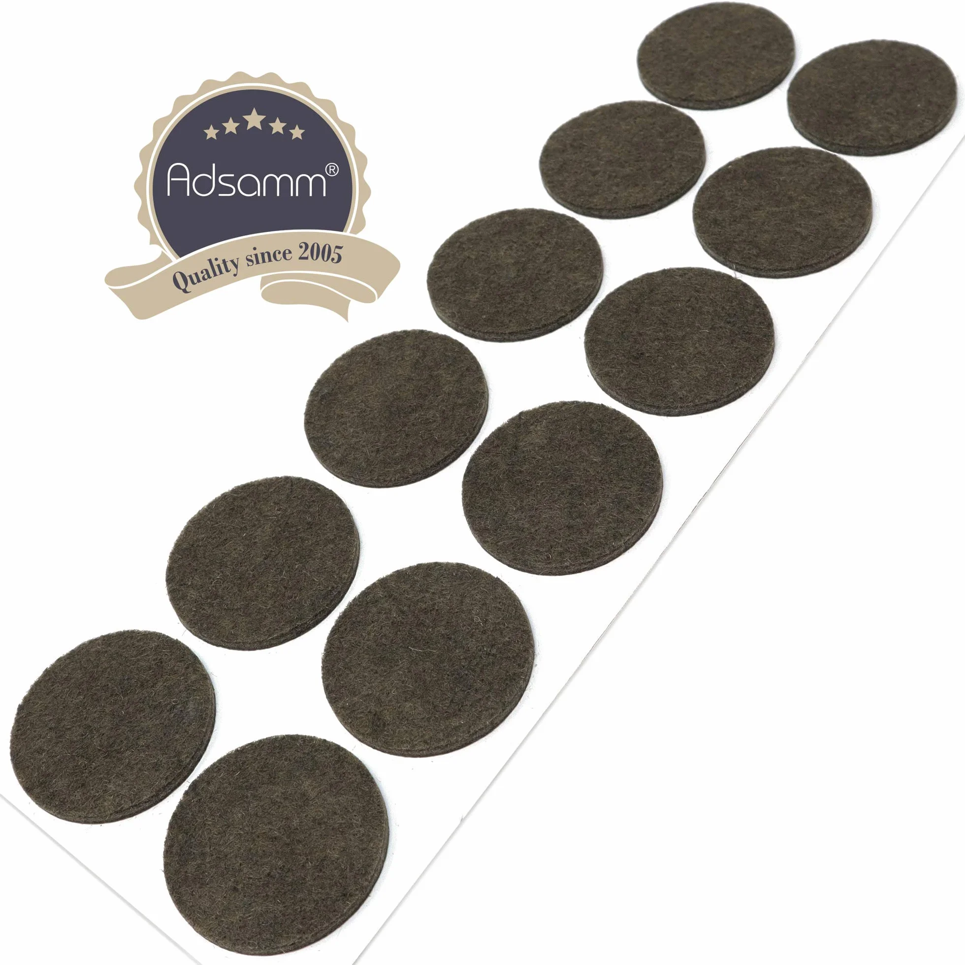Feltrini autoadesivi ø 40 mm Marrone piedini per mobili in feltro 3.5 mm spessore
