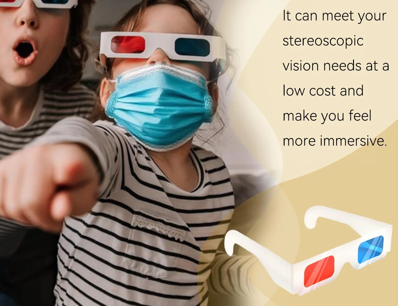 10 Paia di Occhiali 3D, Occhiali Stereo di Carta, Lenti Rosse e Blu, Film 3D e Decorazioni da Viaggio, Utilizzati per l'Intrattenimento Domestico, Aule Scolastiche, Mostre Scientifiche