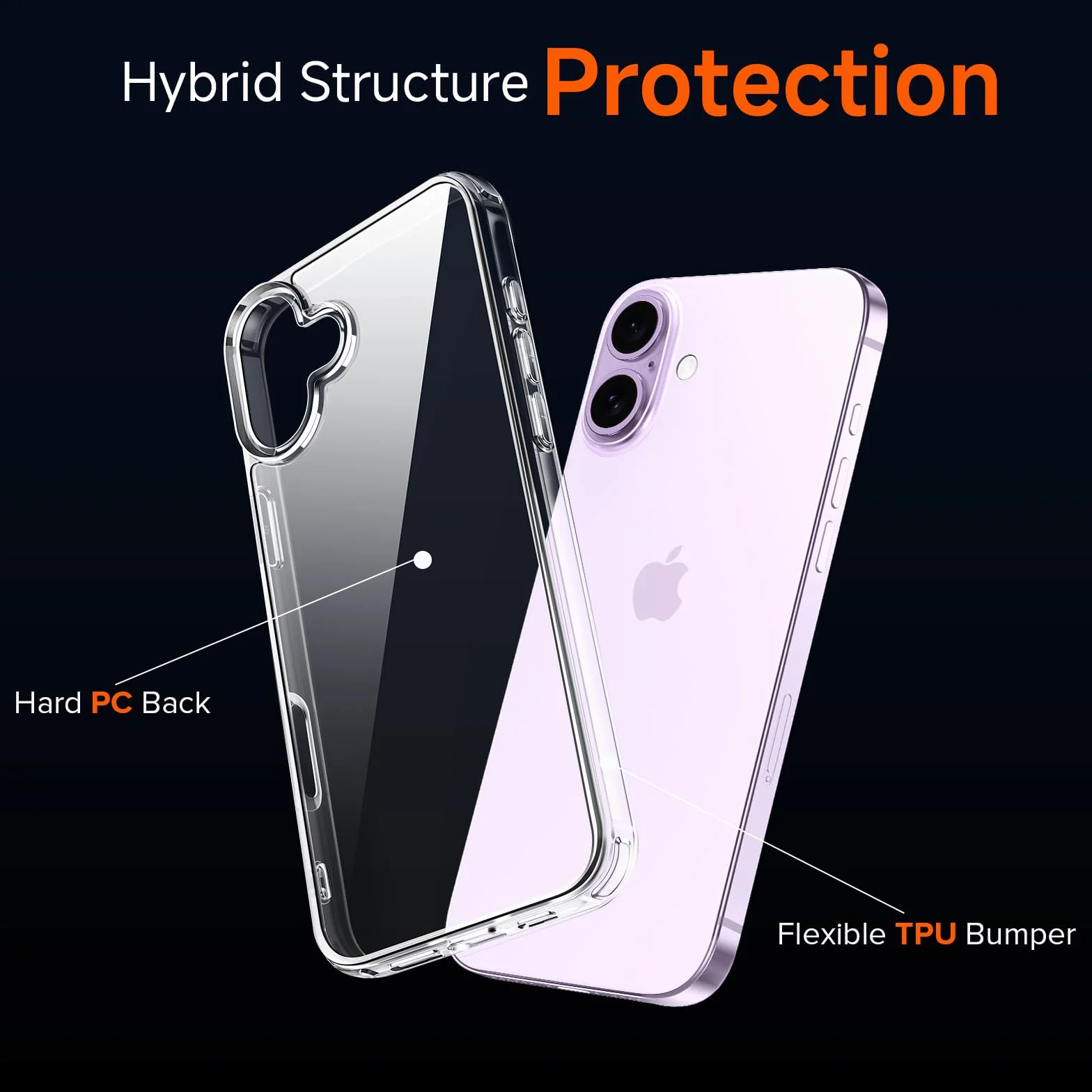 iVoler Anti Ingiallimento Chiaro Cover per iPhone 17 6.3 Pollice con 2 Pezzi Pellicola Vetro Temperato, [Antiurto di Grado Militare] Custodia Trasparente Sottile Case