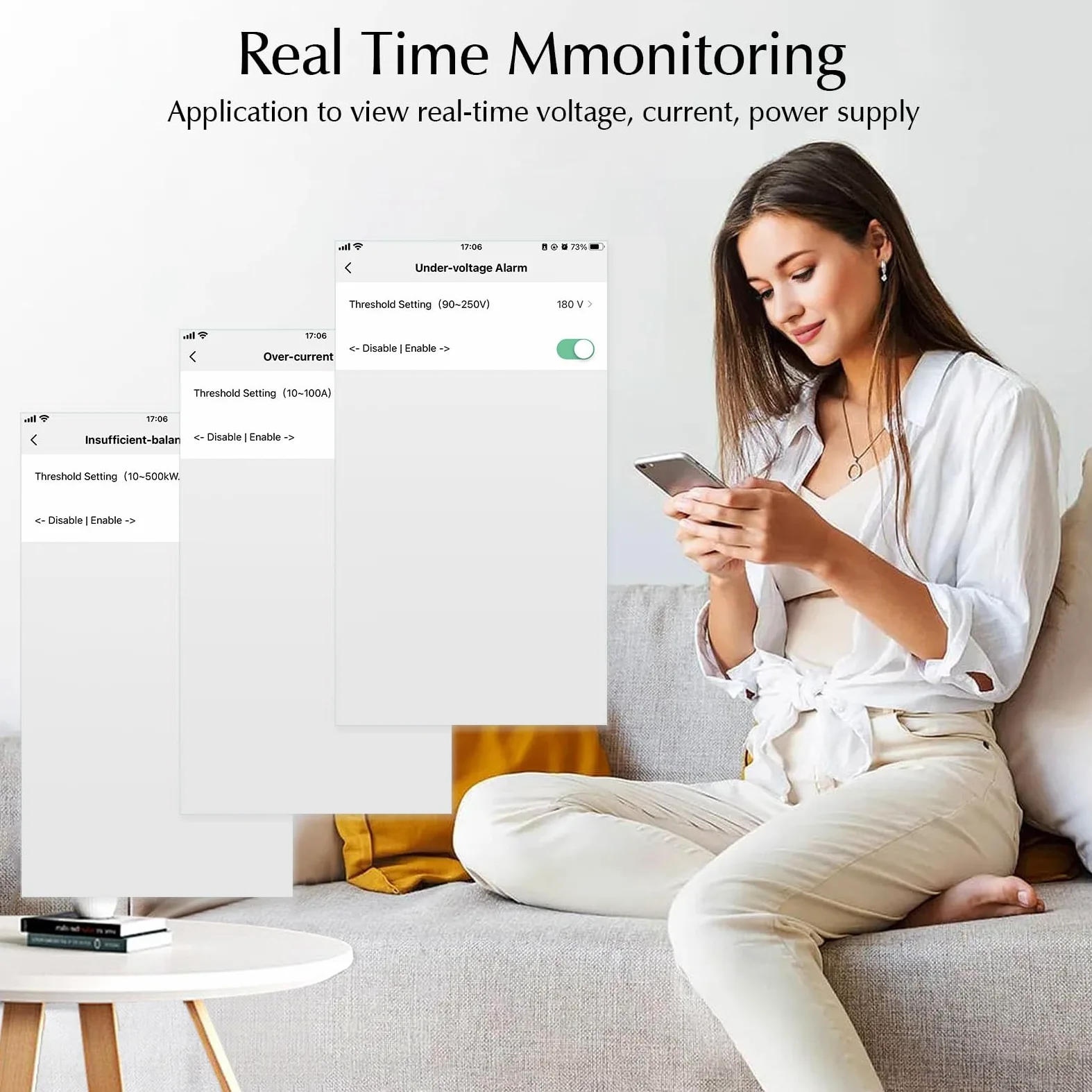 eMylo Misuratore di energia WiFi intelligente, contatore digitale LCD a 3 fasi su guide DIN, misuratore di consumo di energia, 80A 230-400V, supporto Alexa Google Assistant App Controllo remoto per ca