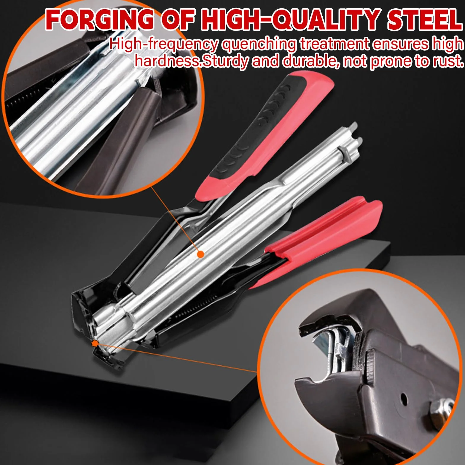 Hog Ring Pliers Set with 500 Rings, Automatic Fence Tool, Sausage Clipper, Animal Cage Secure Ring Pliers