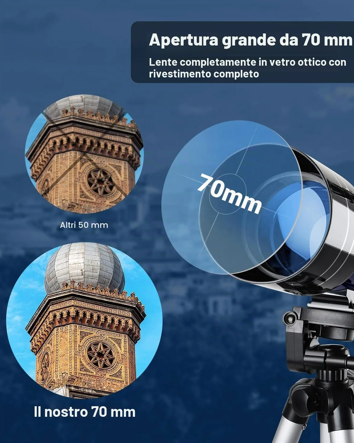 ESSLNB Telescopio Astronomico Professionale 36070 Telescopio Astronomico con Regolabile Treppiedi Adattatore Telefonico 3X Barlow Lente e Filtro Lunare