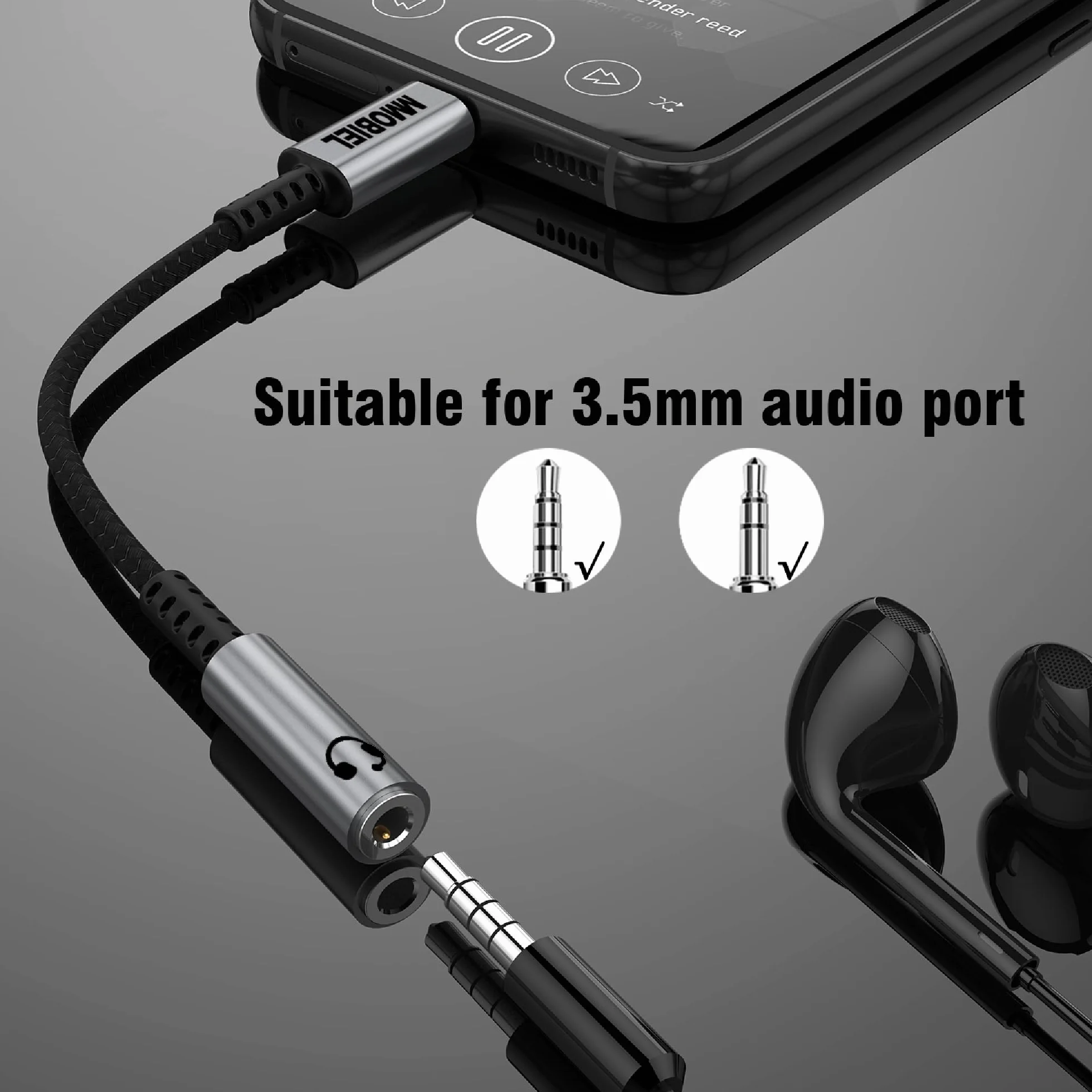 MMOBIEL Adattatore USB-C a Jack per Cuffie 3, 5mm TRRS – 32Bit/384Khz - Cavo Adattatore da USB-C ad Aux Compatibile con Samsung S26 S25 S24 S23, iPad, iPhone 17 16 15 e Altro – Alluminio