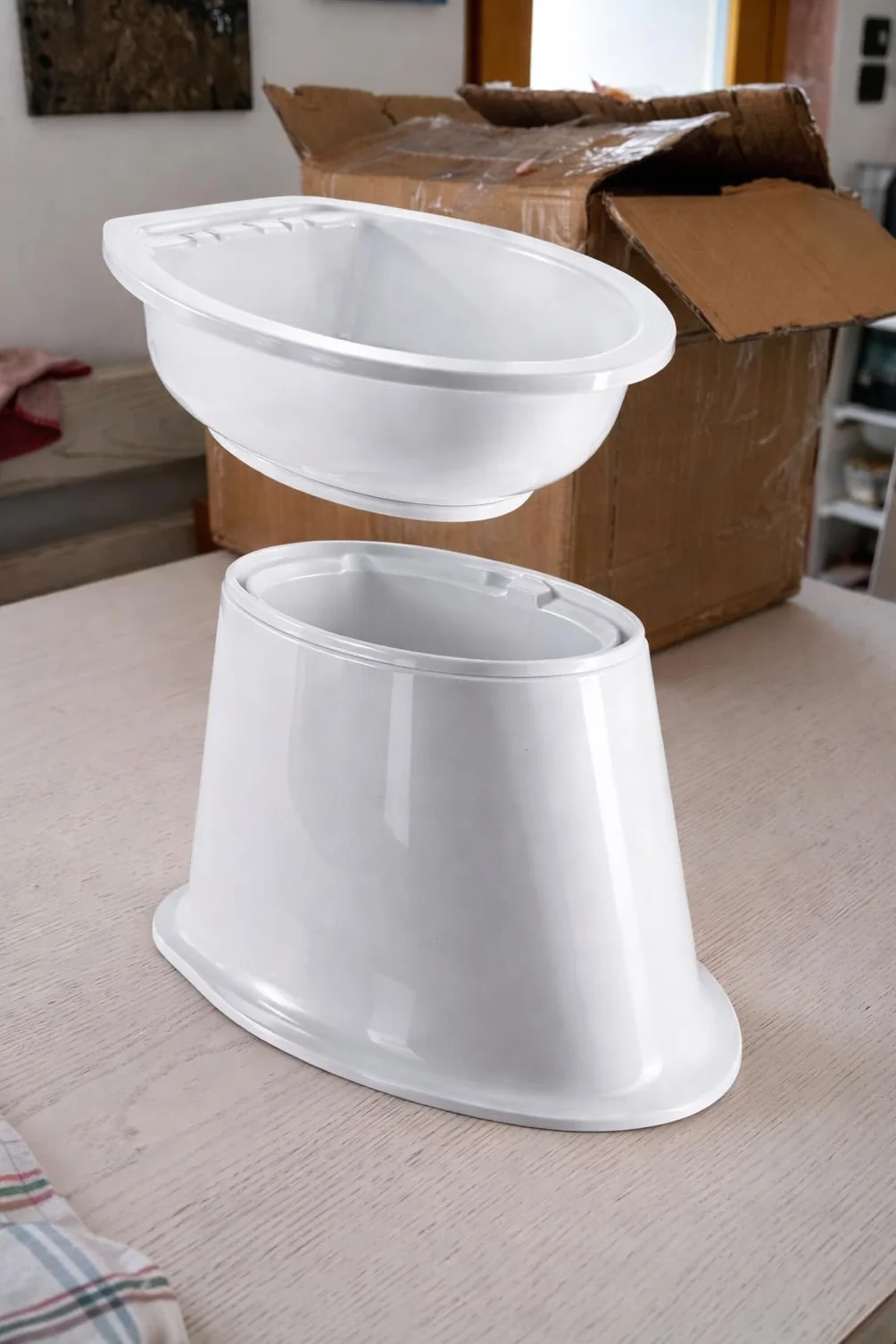 Bidet da Campeggio Portatile e Smontabile 2 Pezzi in Plastica 47 x 32 x 38 cm