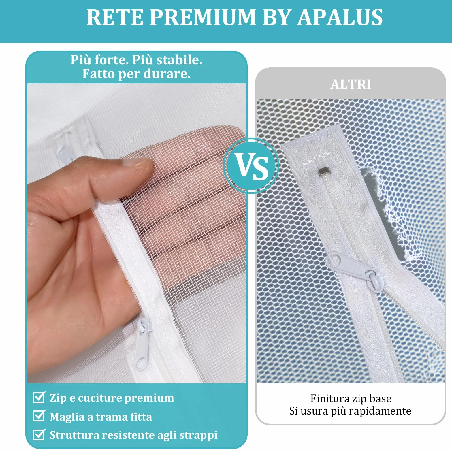 Apalus Zanzariera per Finestre 130x150Cm con Zip Bianco 1 Pezzo
