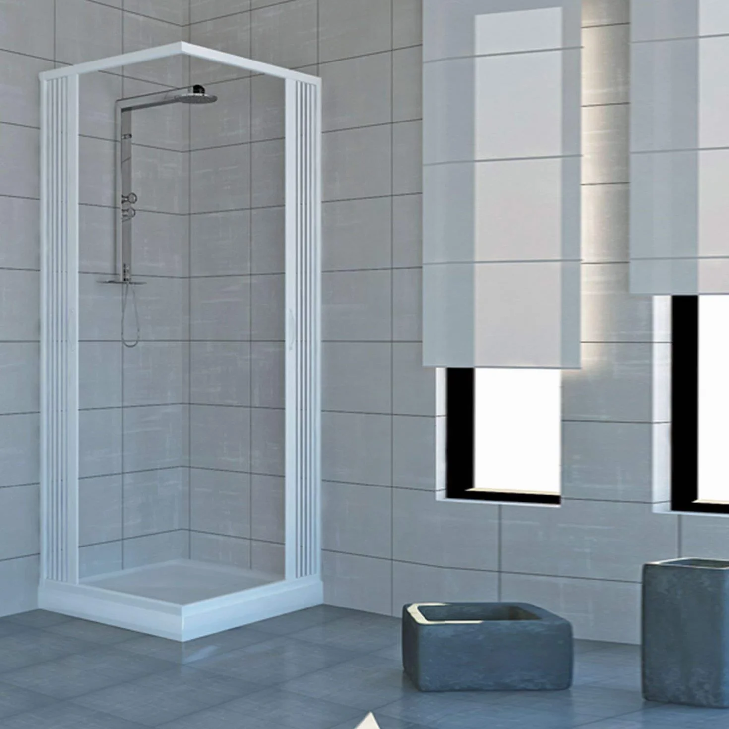 Box Doccia 70x90 PVC MOD. Acquario Apertura Centrale