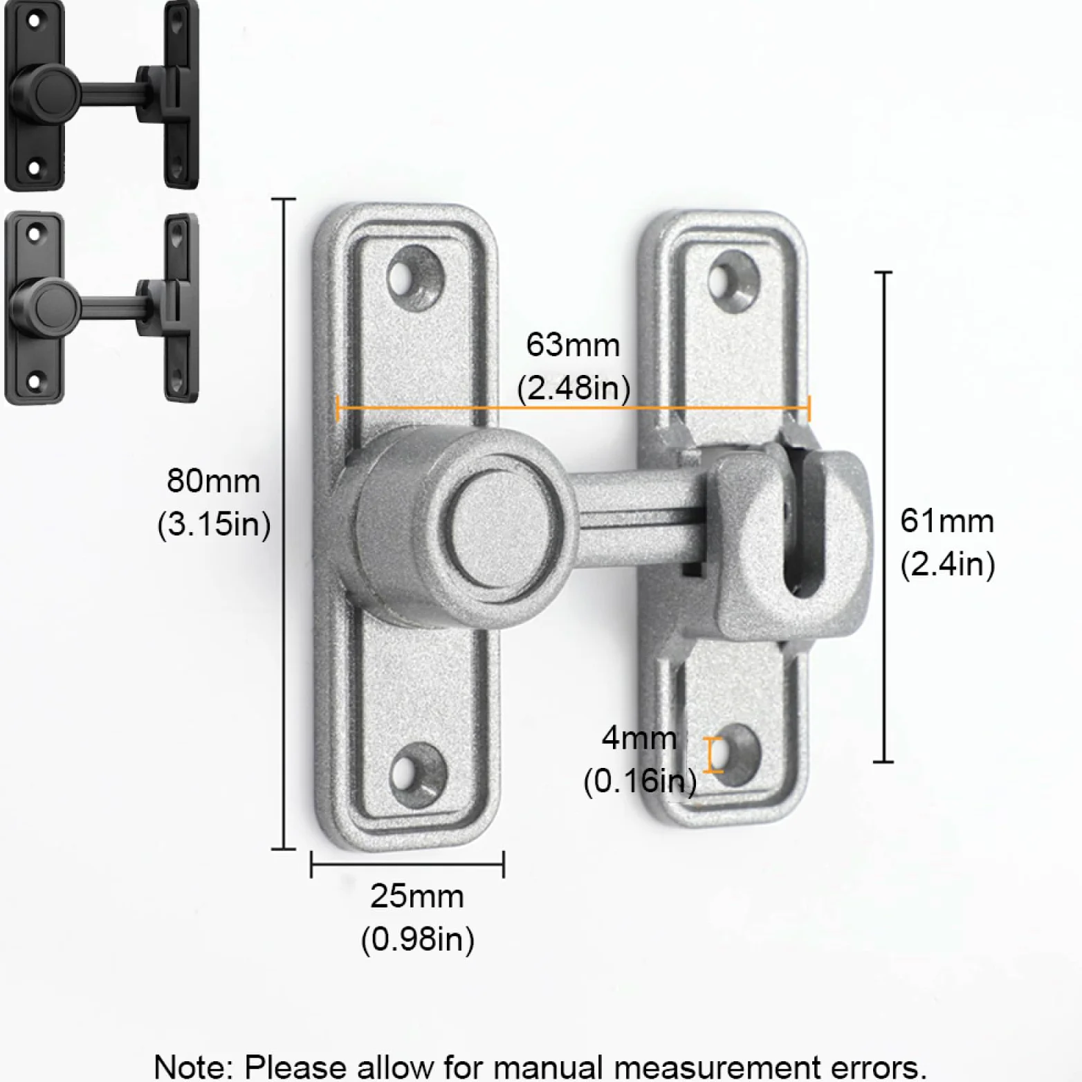 6 serrature ad angolo, in lega di zinco 90/180, serratura per porta scorrevole di sicurezza, serratura per porta scorrevole per bagno, giardino, camera da letto, armadio