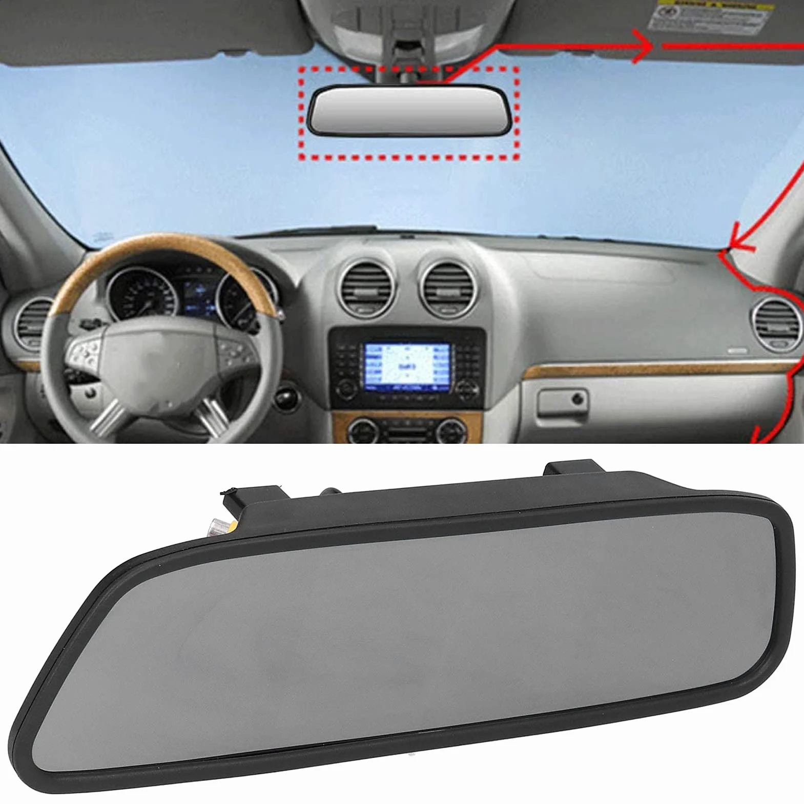 Display Specchietto Retrovisore 5 Pollici Interno del Monitor della Telecamera di Backup Accessori per Auto Display Retrovisore 2 Canali di Ingresso ABS Universale per