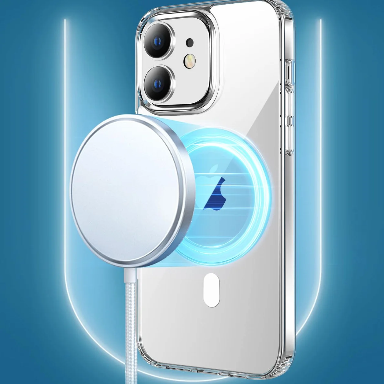 tigratigro Cover Magnetica per iPhone 12/12 Pro, Compatibile con MagSafe Ricarica Wireless, Anti Ingiallimento, Antiurto di Grado Militare, Custodia magnetica, Retro Antigraffio Trasparente
