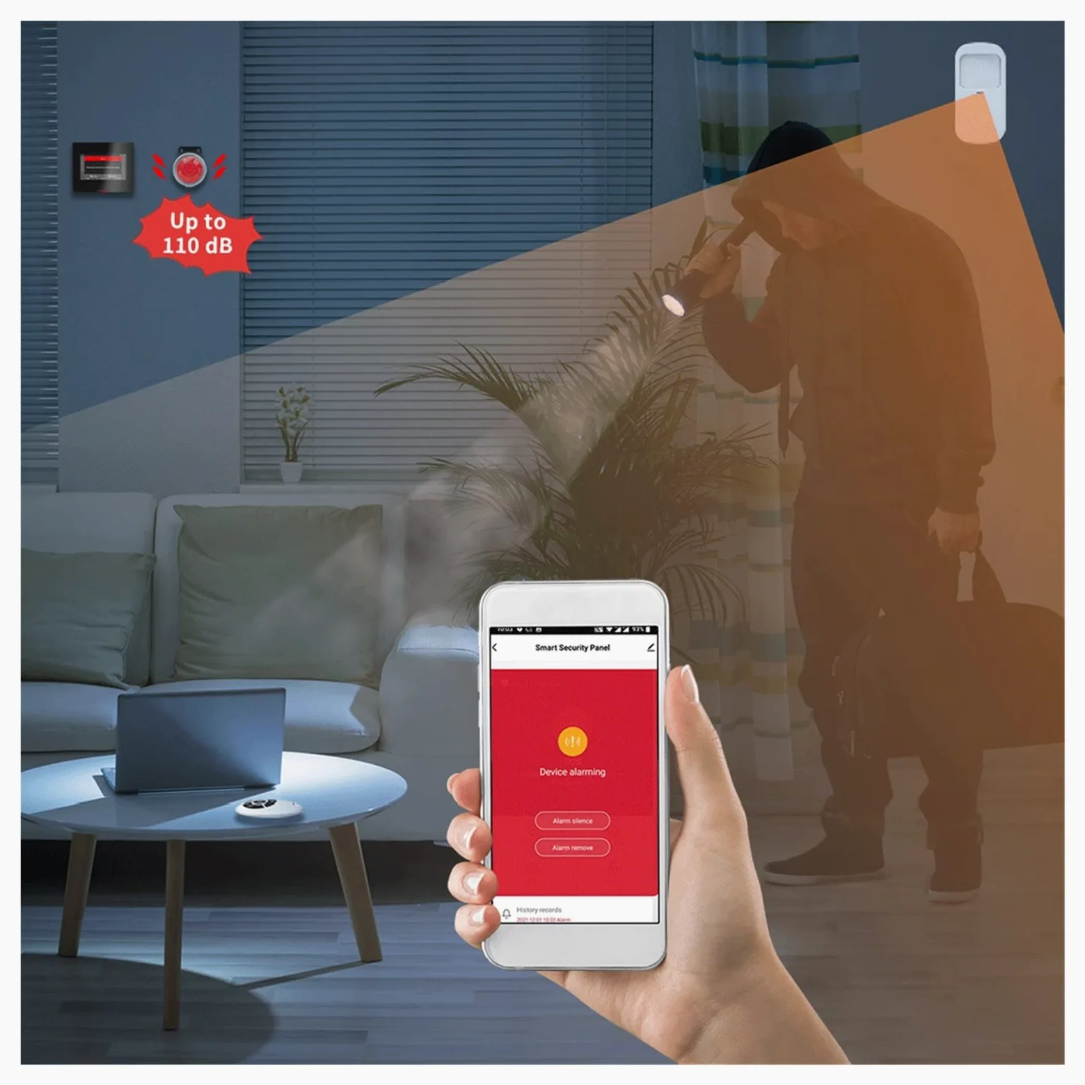Kit Allarme Casa, Wi-Fi GSM HD. Home Security Allarm System Kit scassinatore wireless 433MHz Tocco completo Anti-impronta digitale Supporto Smart Life(Ost-H501-HD-2G-panel)