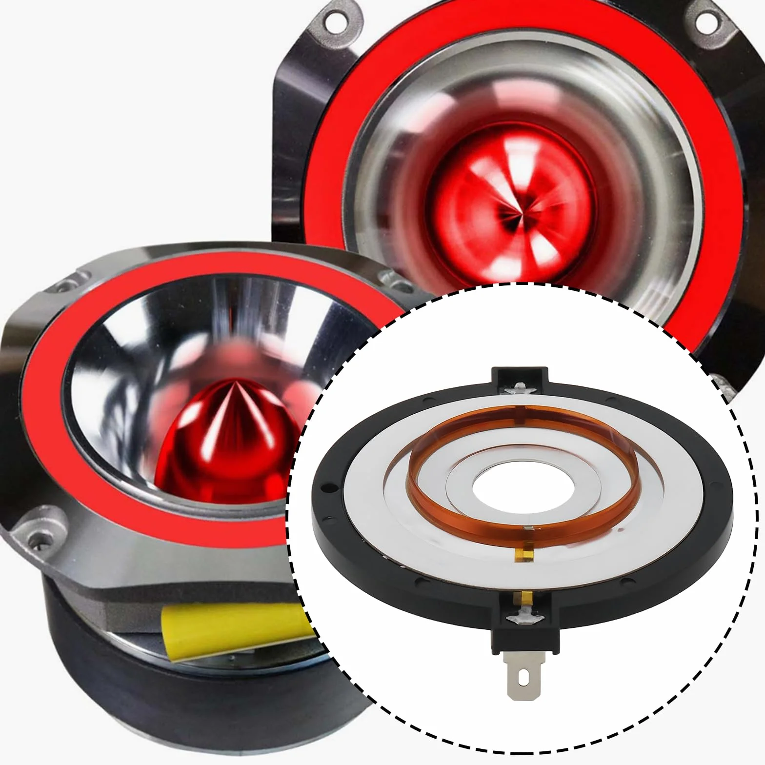 SG Store Tweeter A Membrana In Titanio ATV-4053 8 Ohm 2,76 Pollici Compatibile Con AudioPipe Tweeter A Proiettile