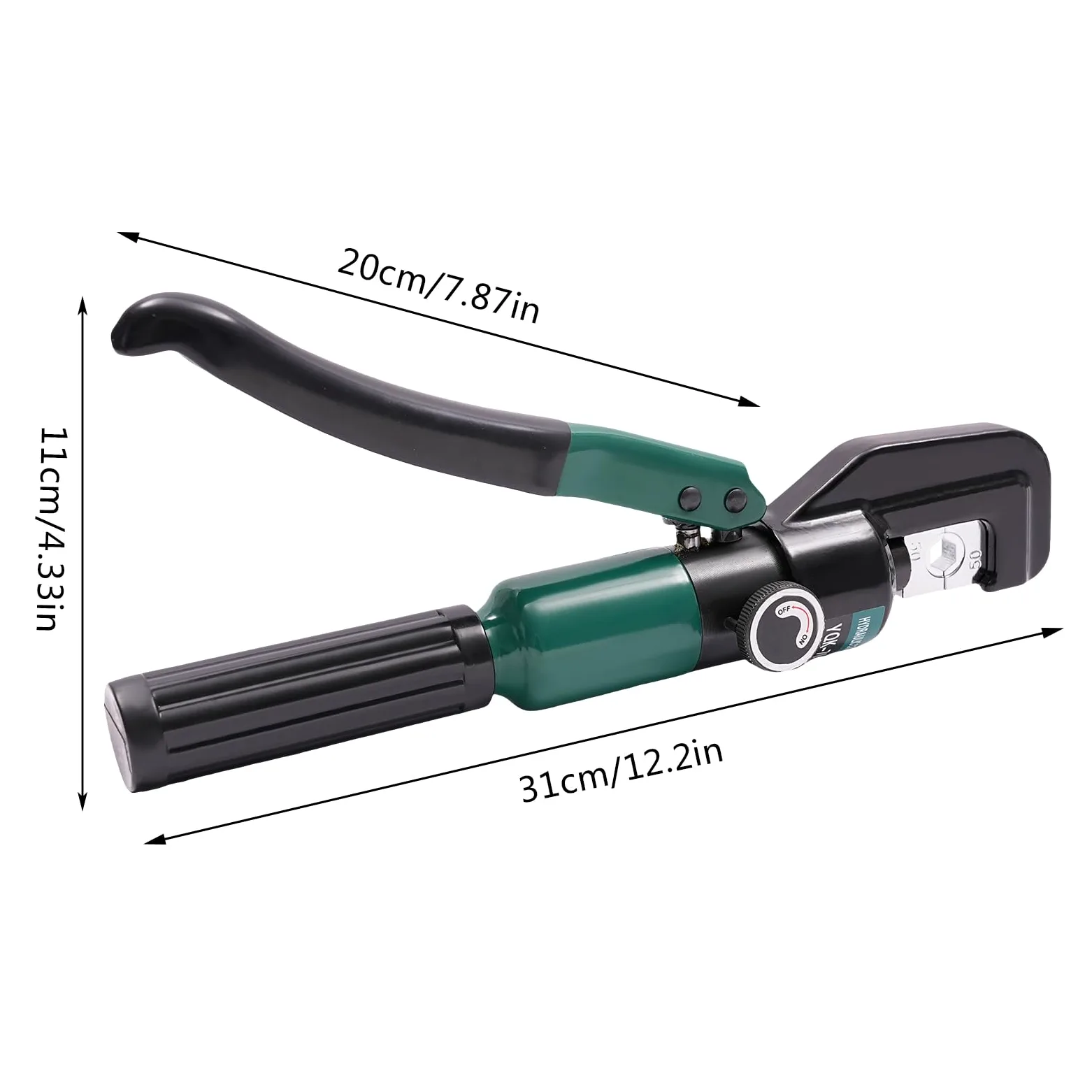 MINRS Pinza idraulica di crimpatura idraulica manuale con 8 forme 4-6-10-16-25-35-50-70 mm², 1 alloggiamento in plastica Massima forza di pressione 6KN Pinza idraulica Set di strumenti di crimpatura