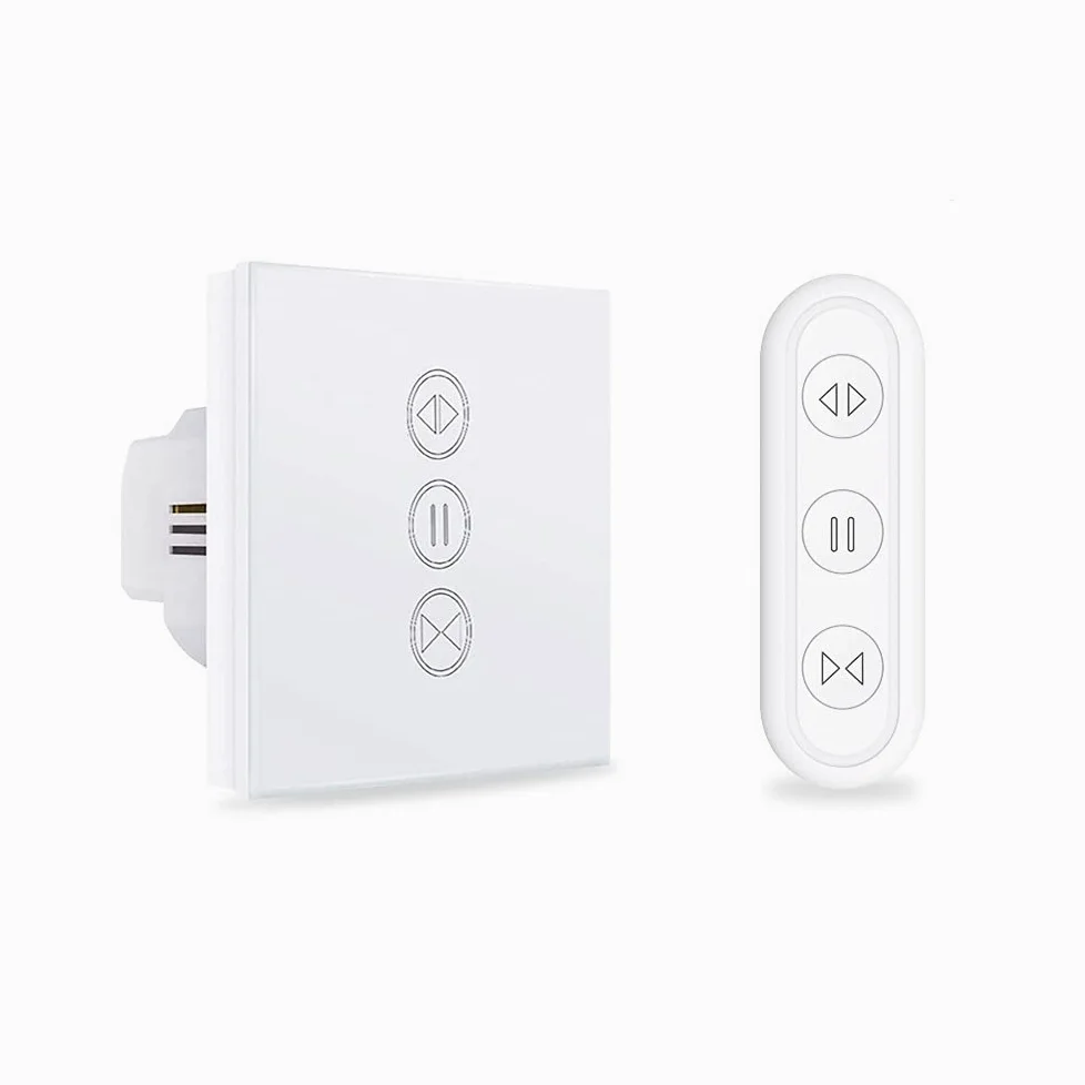 Interruttore Tapparelle WiFi Interruttore a Tendina a rulli WiFi per Tende motorizzata elettrica con Telecomando Timer Switch Persiane Avvolgibili (Color : Remote And Switch)