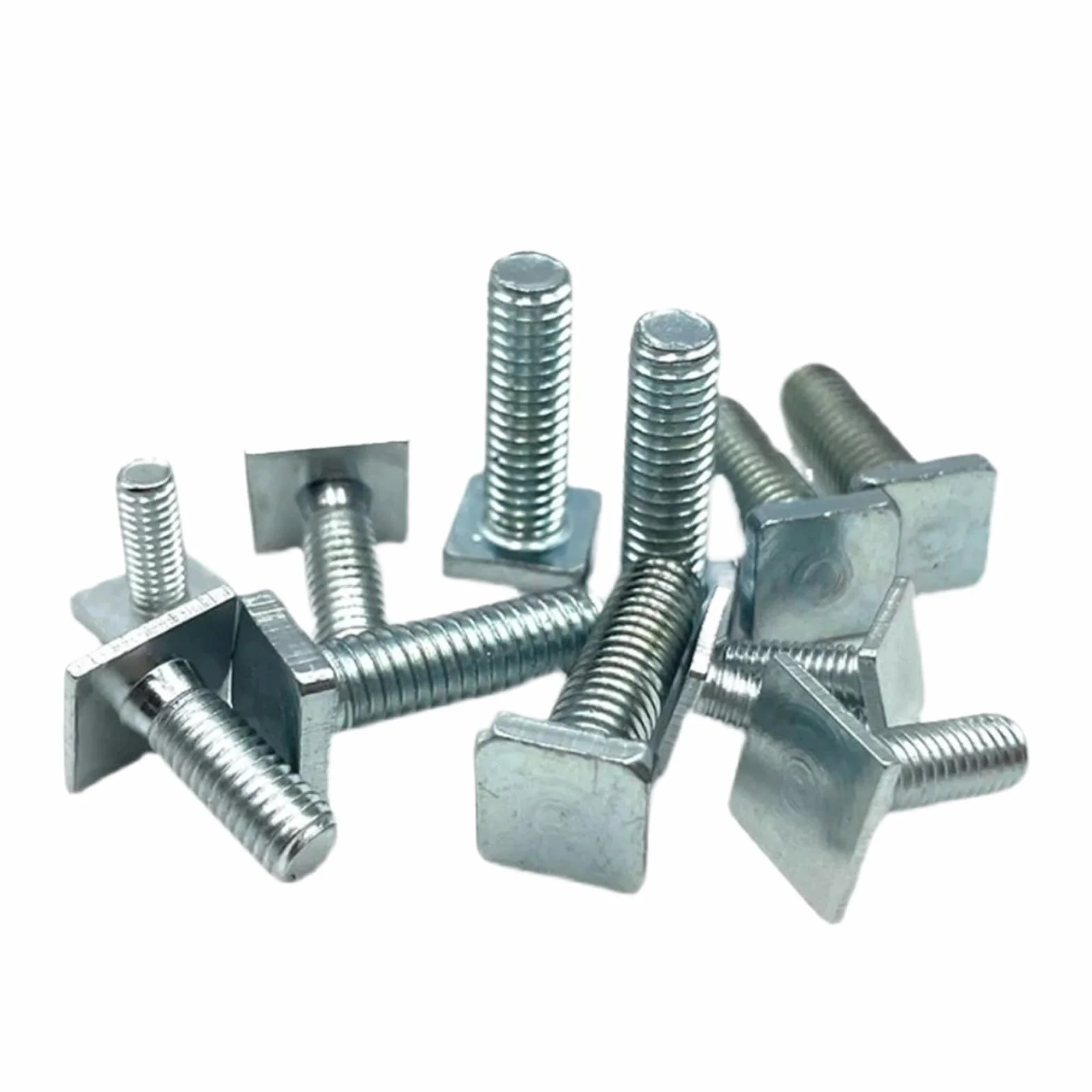 Bulloni a Testa Piatta Quadrata 4.8 Zincato a Forma di T Vite Prigioniera M4 M5 M6 Binario Bullone con Scanalatura a T Silver M4x10mm