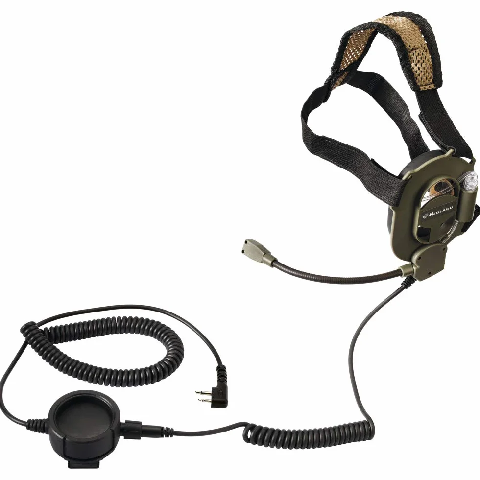Midland Bow-M Evo K Cuffia Militare con Microfono a Braccetto Smontabile, Nero