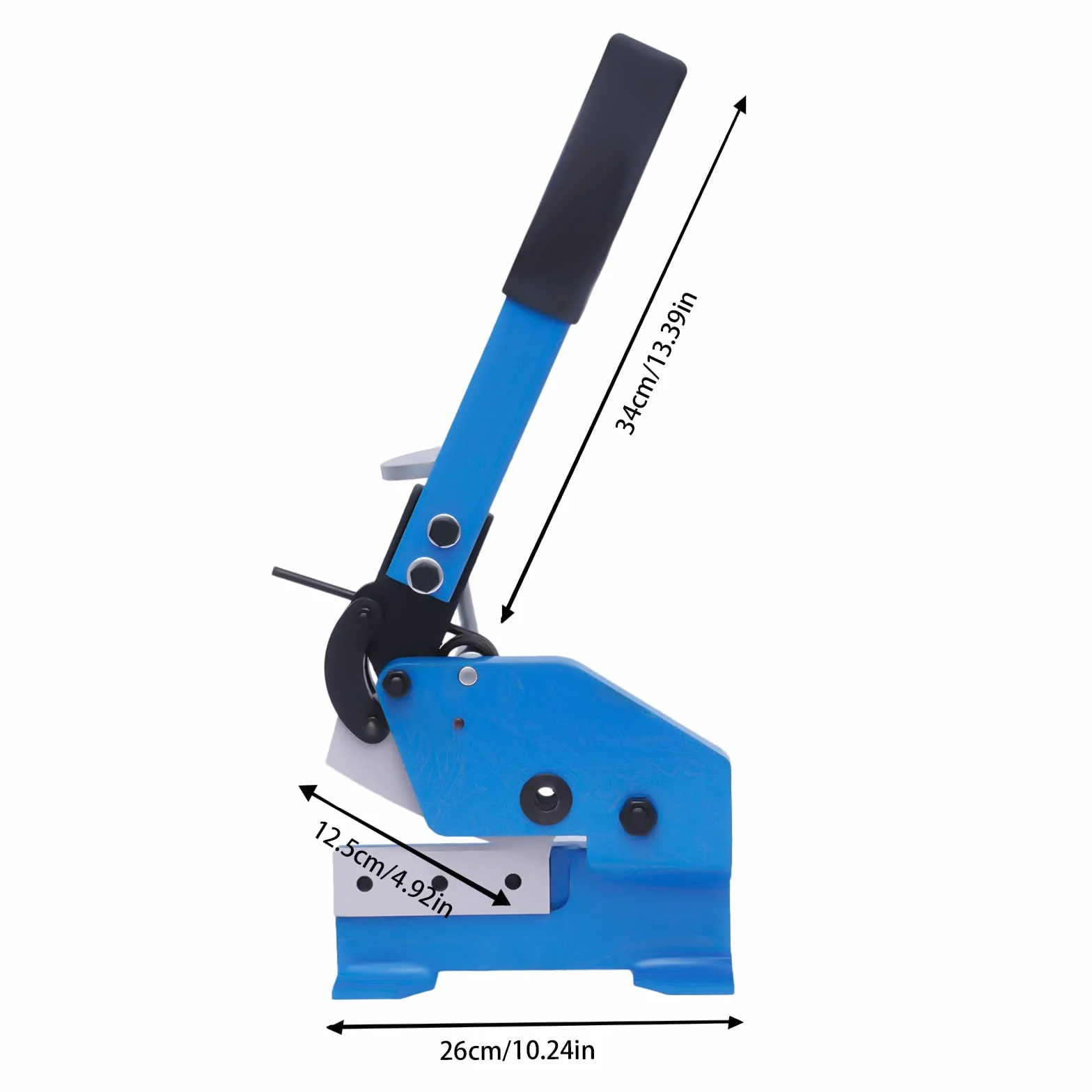 Cesoie manuali per lamiera lama 12,5 cm forbici a leva per acciaio fino 11 mm taglierina metallo morsetto regolabile