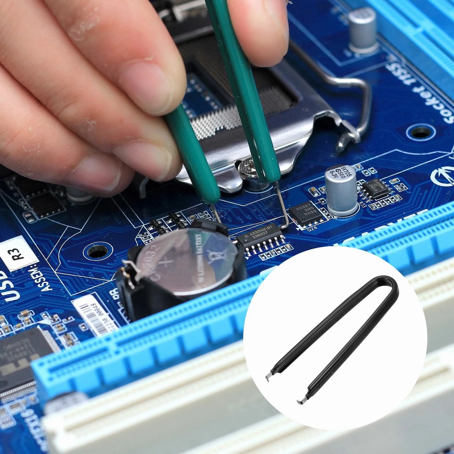 Estrattore di Chip IC 100mm Acciaio Inossidabile Nero per Scheda Madre 2pz