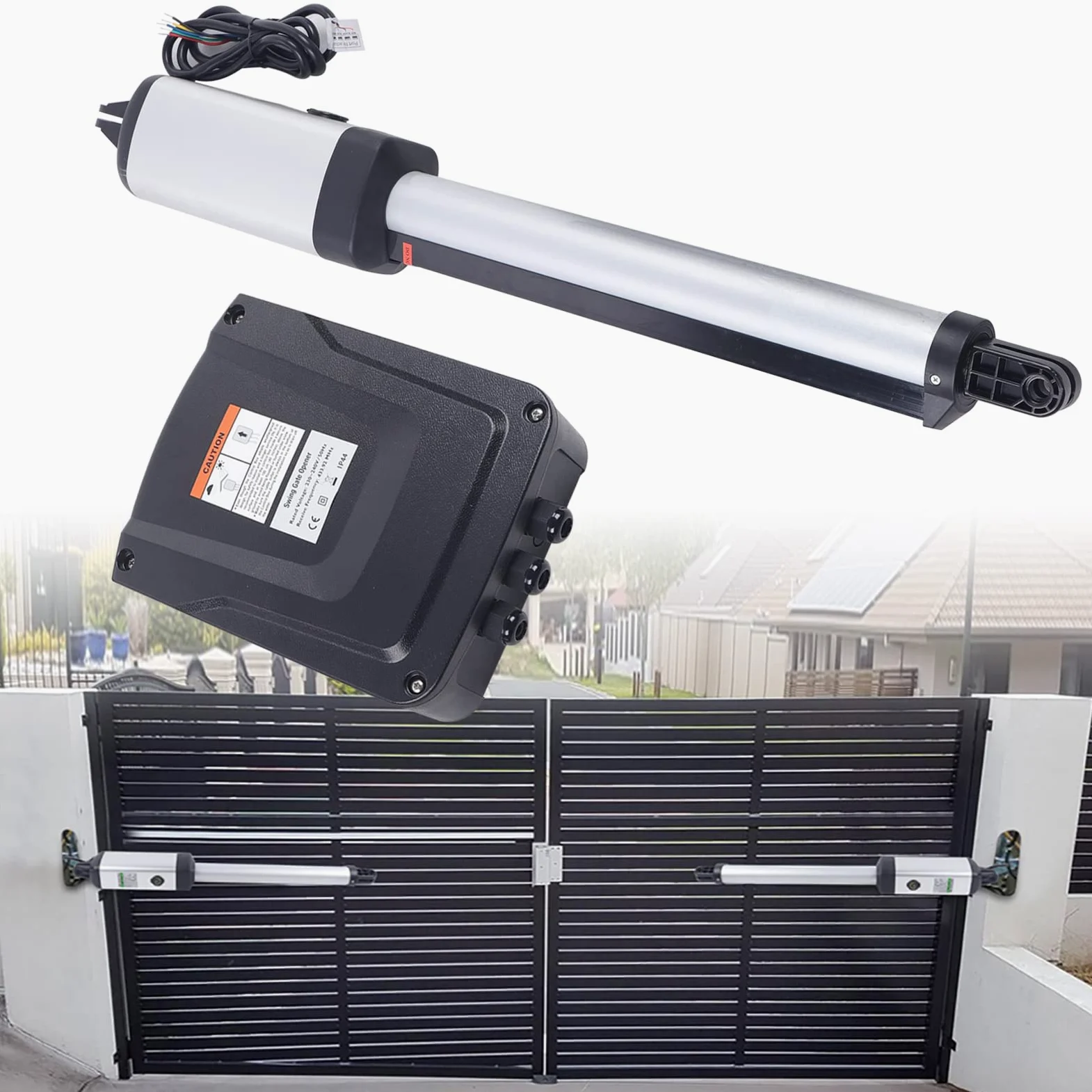 50 W, azionamento per cancello scorrevole, fino a 300 kg, apricancello scorrevole automatico con 2 telecomandi, apriporta con motore automatico per cancello da cortile