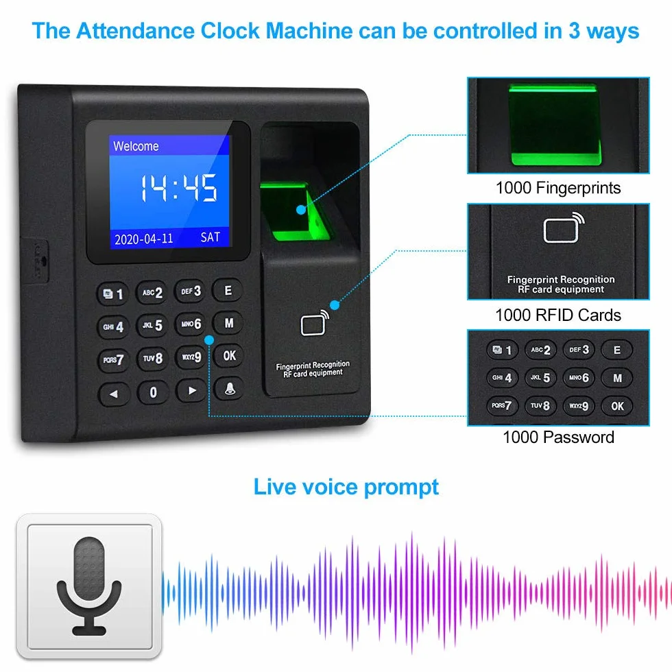 KDL Tastiera impronta digitale per sistema di controllo accessi RFID completo, alimentazione DC12V, serratura magnetica elettrica da 180kg con pulsante interruttore porta, portachiavi 125KHz